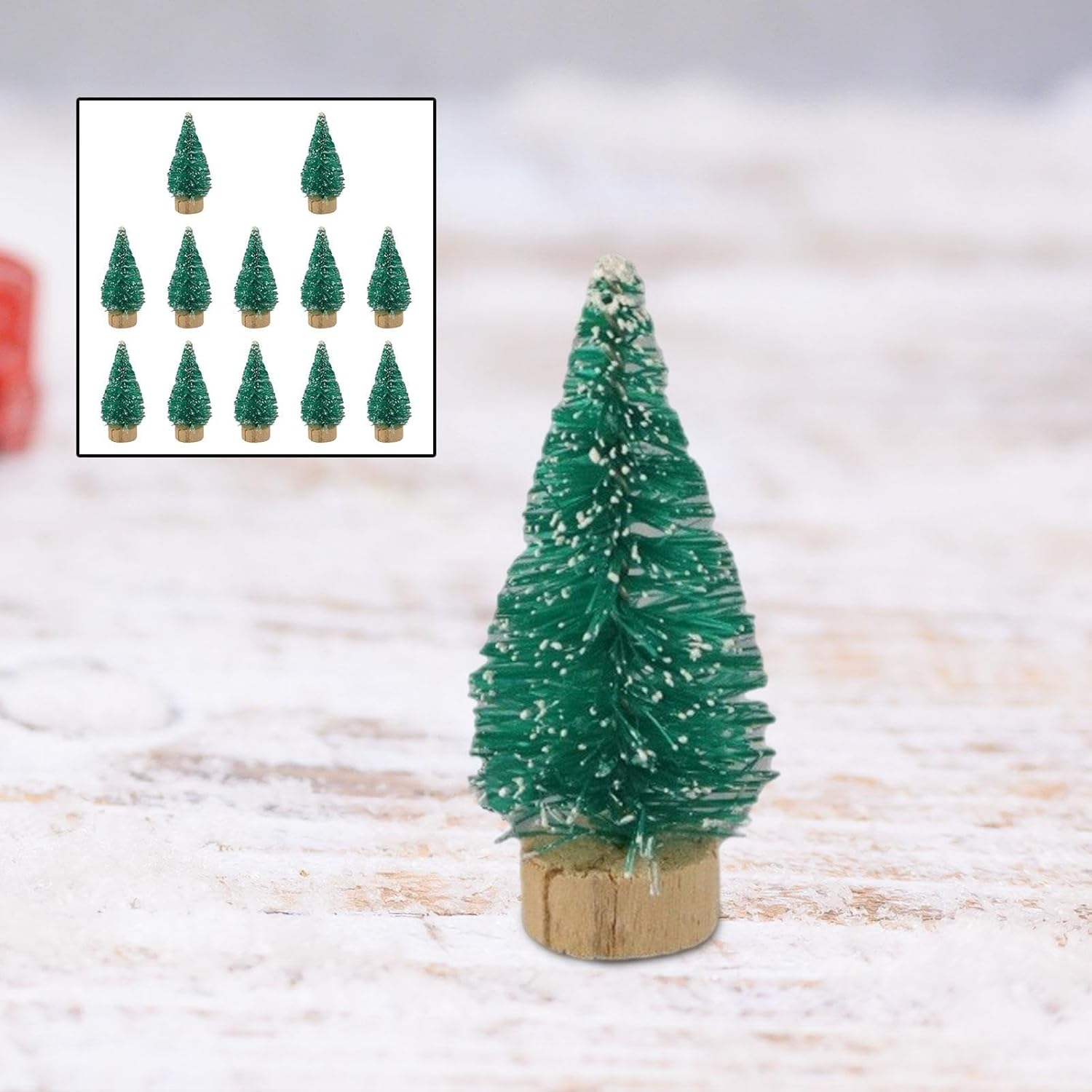 12 Pieces Mini Christmas Tree Ornaments Artificial Christmas Tree Xmas Trees for Tabletop