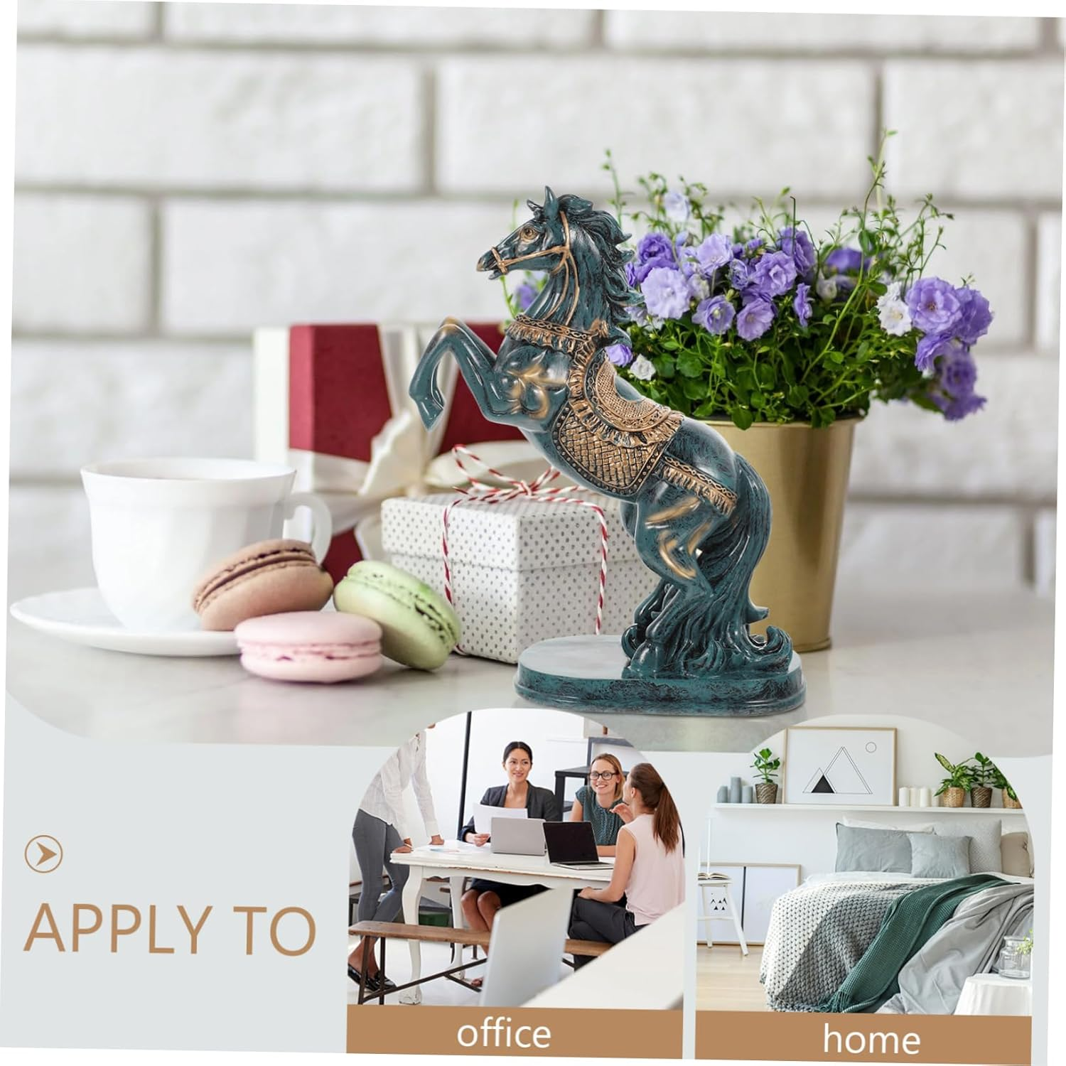 Adorable Horse Ornaments Resin Horse Figurine Christmas Ornament Home Decor image number 2