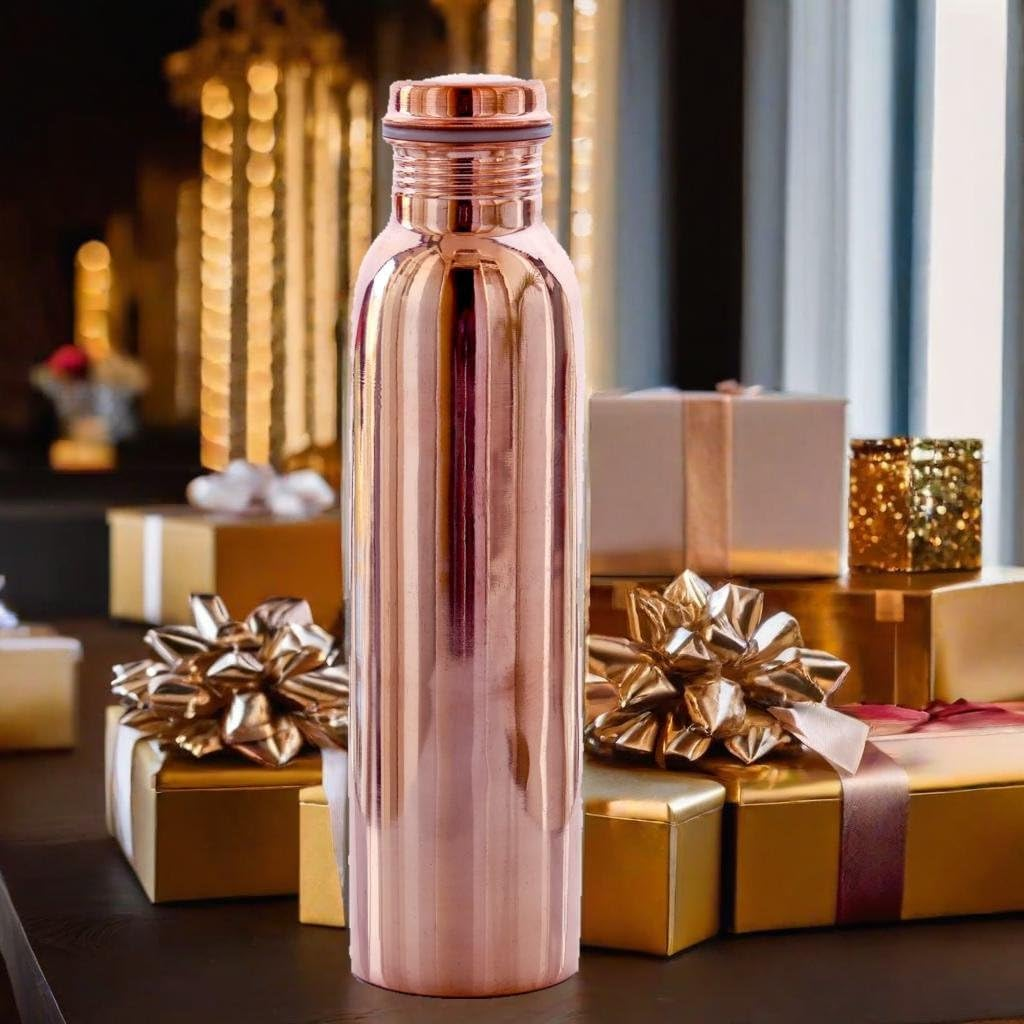 Pure Copper Water Bottle | Seamless Copper Water Bottle for Home, Office, Hotel, Travelling and Gifting |Immediately Reap the Health - 34 Fl Oz image number 5