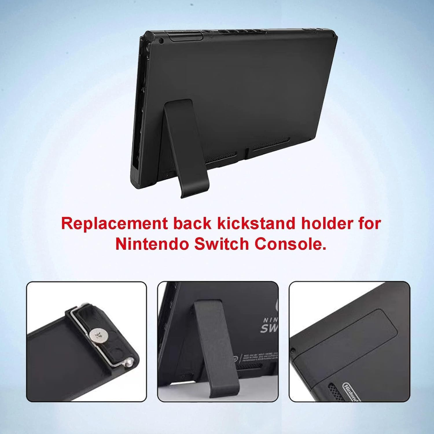 4Pcs Black Switch Back Stand Replacement, Upgraded Design Durable Kickstand for Nintendo Switch & OLED, Anti-Slip Design for Stable Handheld Mode, Easy Install Replacement Parts image number 3