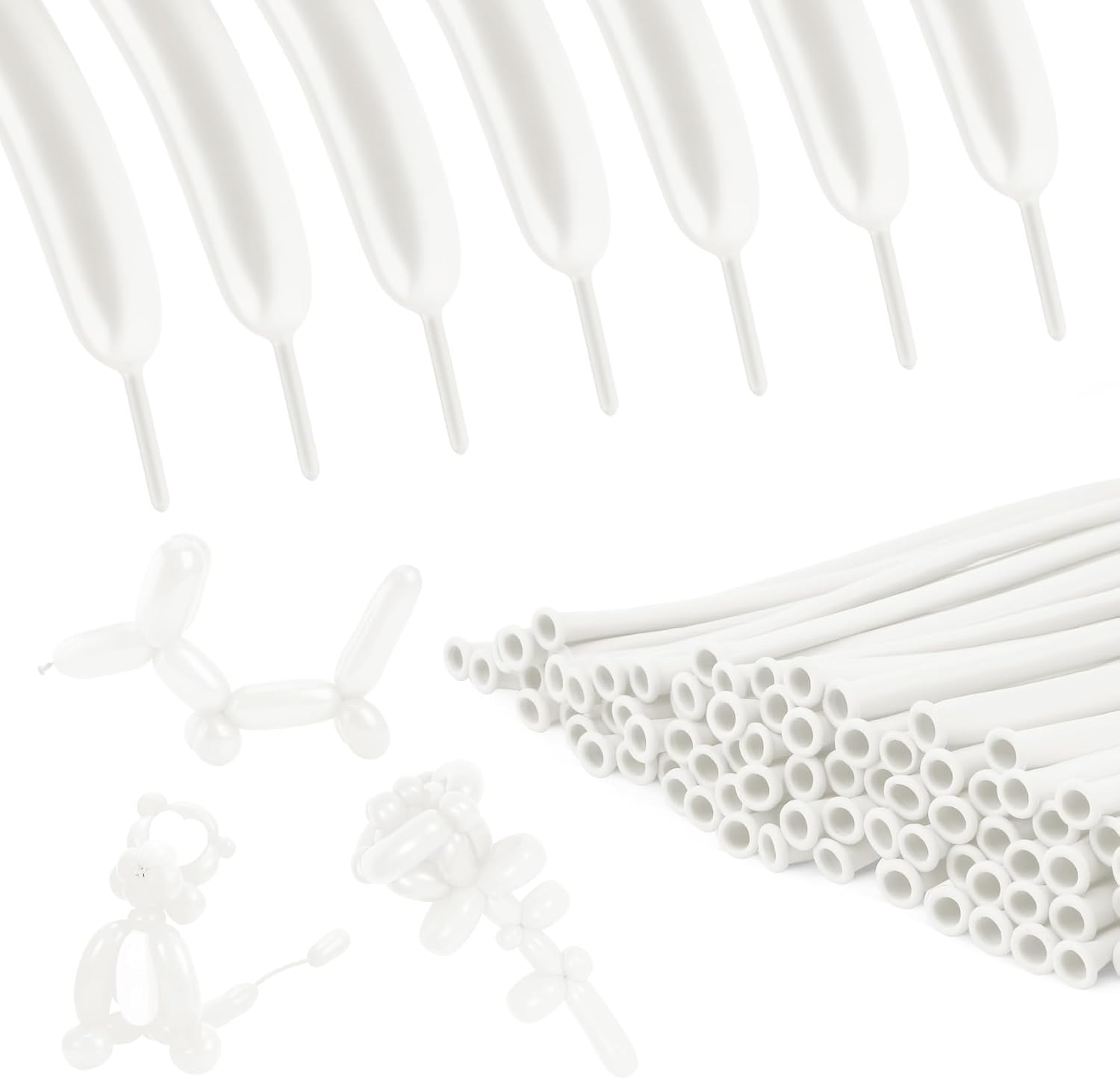 Black 260 Balloons Halloween Balloons Long Balloon for Balloon Animals 100Pcs Long Skinnyballoons for Tying Balloon Arch Qualatex Latex Balloon Animal Decor Halloween Christmas Party Decorations - Light Blue image number 3