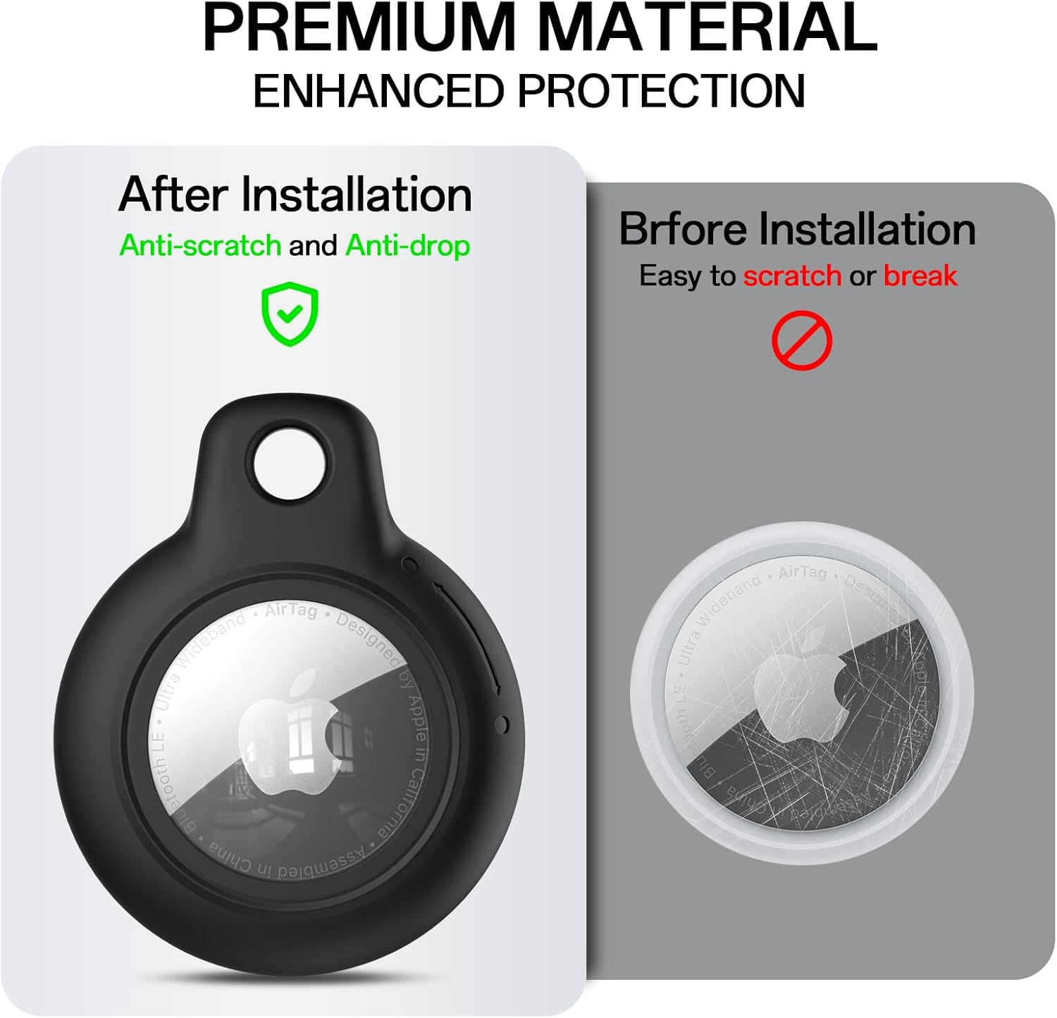 Leonids for Airtag Holder for Apple Airtag 2021, Waterproof & Anti-Scratch Protective Case with Anti-Lost Keyring for Pet Collar, Backpack, Luggage image number 1