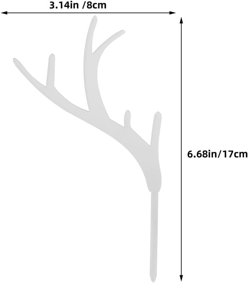 LUOZZY 32Pcs Antler Cupcake Toppers Acrylic Elk Horn Cake Toppers Christmas Dessert Picks for Xmas Party Supplies - Gold image number 2