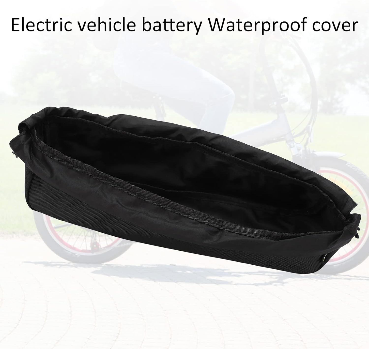 E-Bike Battery Protector Cover, Detachable Sealed Waterproof Bag for Outdoor Cycling, Lithium Battery anti Mud Cover with Drawstring Design image number 3