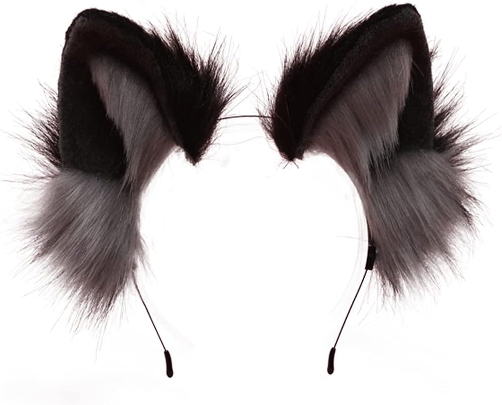 VIGVAN Handmade Wolf Fox Ears Animal Cosplay Cute Head Accessories for Halloween image number 3