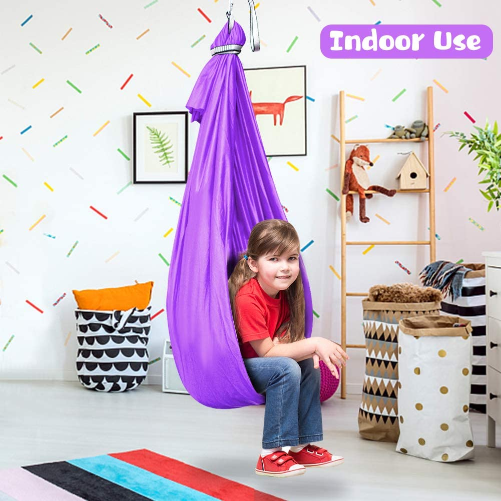 Sensory Swing for Kids with Special Needs (Hardware Included) Therapy Swing Cuddle Swing Indoor Outdoor Kids Swing Hammock for Child & Adult with Autism, ADHD, Aspergers, Sensory Integration image number 2