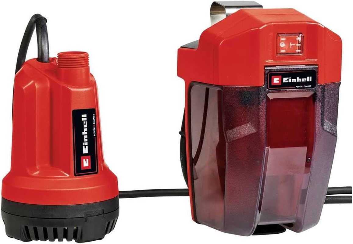 Einhell GE-SP 18 Li-Solo Power X-Change Battery-Powered Clear Water Pump Lithium-Ion 18 V Maximum Discharge Head 8 M Max. 5,000 L/H 5 M Connection Cable without Battery and Charger
