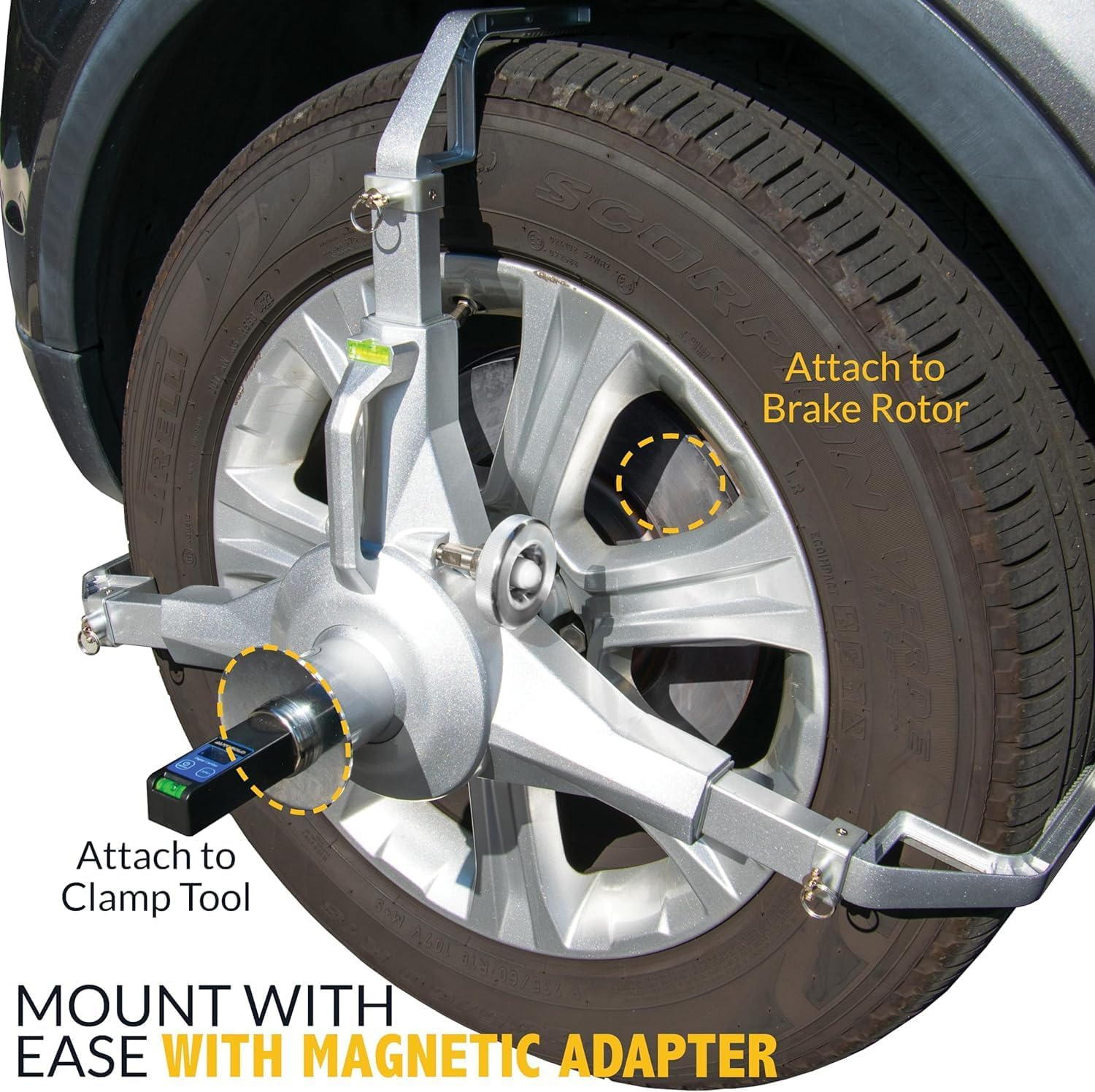 Digital Camber & Castor Alignment Gauge - Precision Wheel Alignment Tool Camber Gauge with LCD Display & Magnetic Base for Car, Truck, RV & SUV image number 1