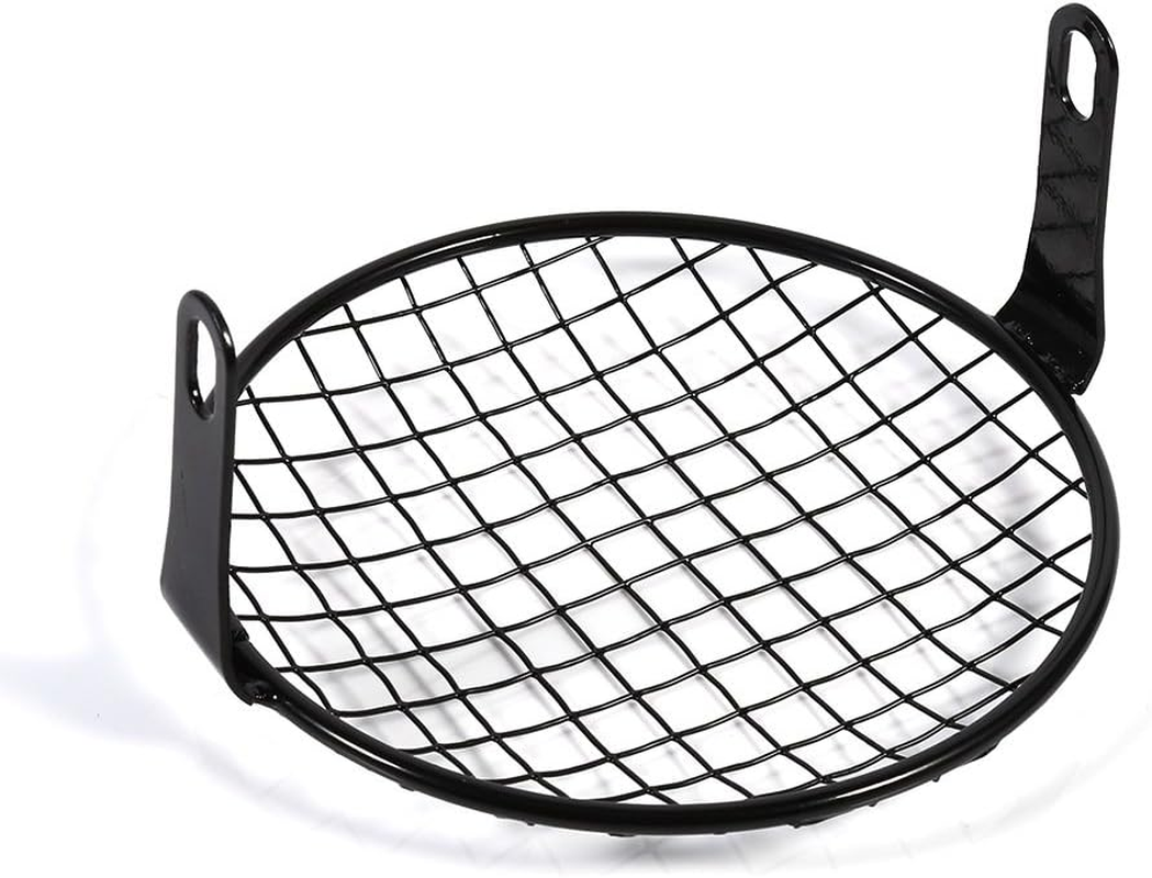 Yosoo 16Cm Metal Mesh Grill Headlight Protector Guard Cover for Motorcycle(Black) image number 2