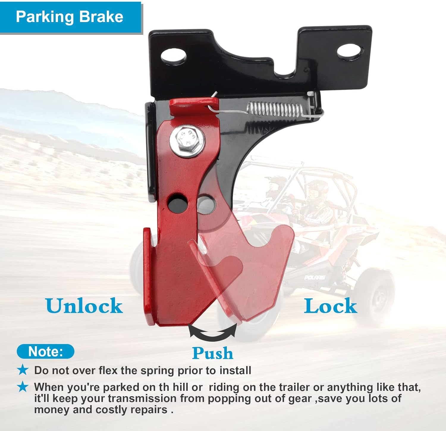 Parking Brake - Spring Parking Brake Accessories Kit Compatible with Polaris Rzr All Model Polaris Ranger 800 900 1000 Turbo Turbo S image number 1