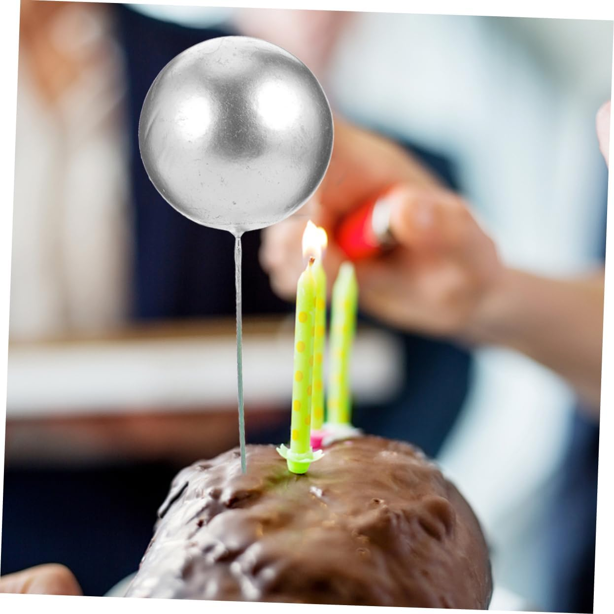 30Pcs Ball Cake Topper Birthday Decorations Pastel Dessert Props Ball Shape Ornament image number 3