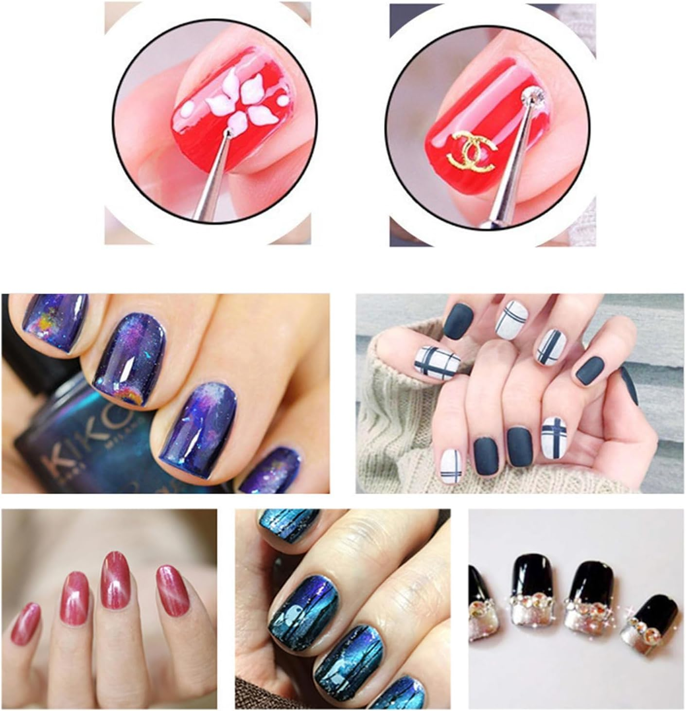 5PCS Dotting Pens with 9PCS Nail Painting Brushes,Acrylic Nail Brush, Nail Art Design Pen Painting Tools with Home and Professional Salon Use image number 5