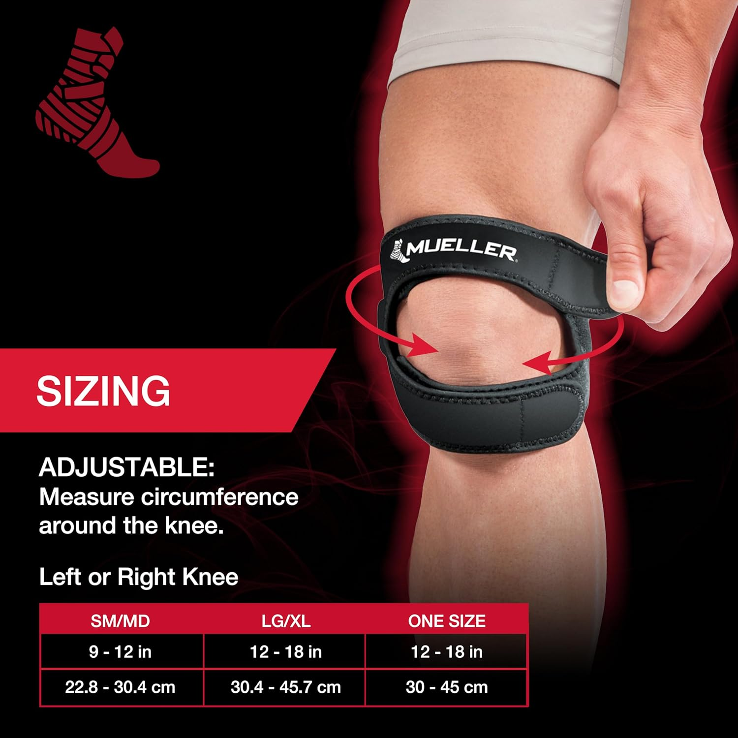 Mueller Max Knee Strap, Black OSFM image number 2