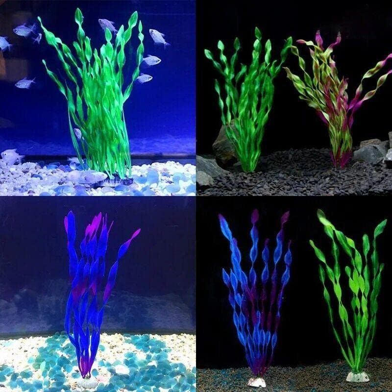AIMALL 10PCS Artificial Aquarium Plants, Safe Plastic Simulated Water Grass for Fish Tank Decoration, Durable and Easy to Clean, Multicolour