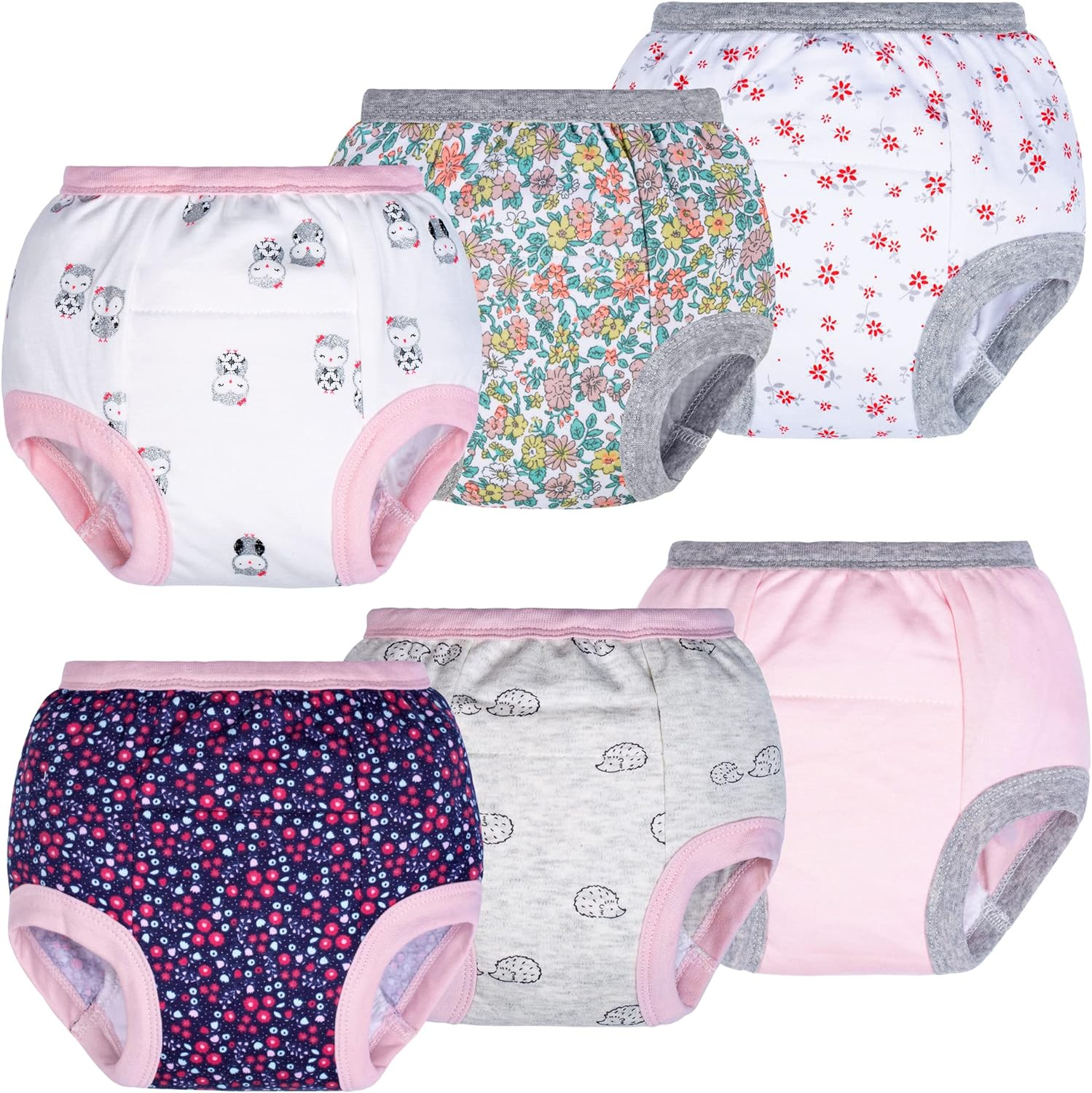 BIG ELEPHANT Baby Girls' Padded Potty Training Pants Underwear, 5T image number 3