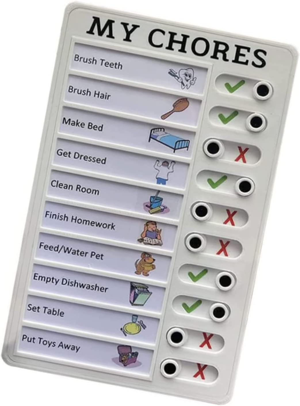 My Chores Checklist, Rv Checklist, RV Memo Portable My Chores Chart Board with Slider Reusable Checklist Reminder for Planning, Daily Schedule for Kids, Portable Detachable Message Board