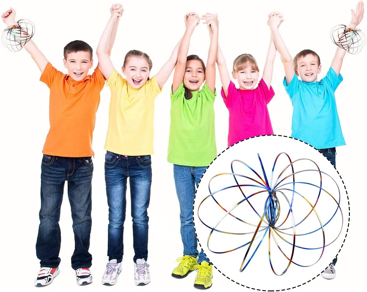 Magic Flow Ring, Thick Stainless Steel Arm Flow Rings Spring Toy for Kids Gift, Party, Toy Party, Magic Show (Color) image number 2