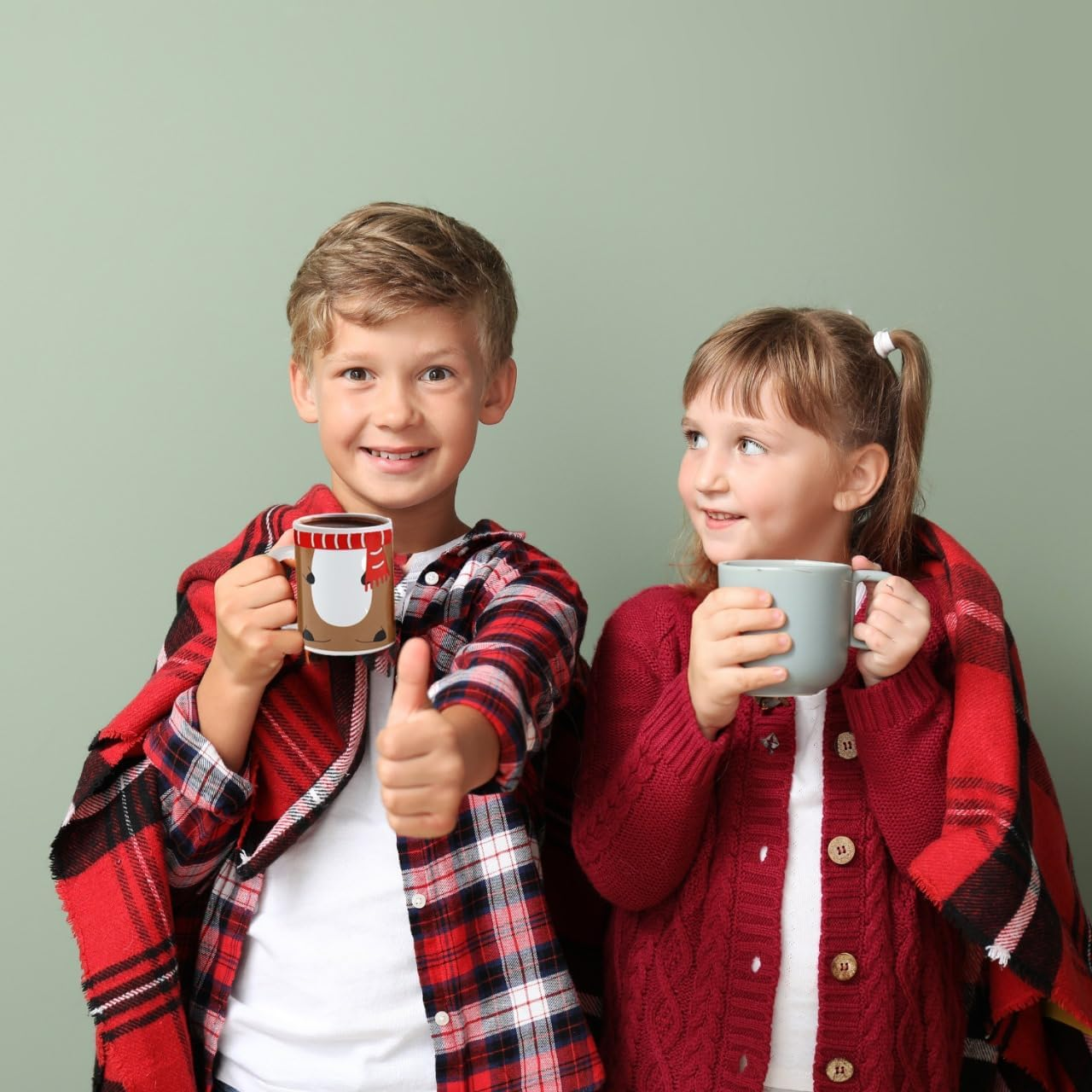Hot Chocolate Gift Set with Mug, Socks and Candy Cane - Reindeer Set for Kids, Mini Cocoa Cups (With Socks) image number 3