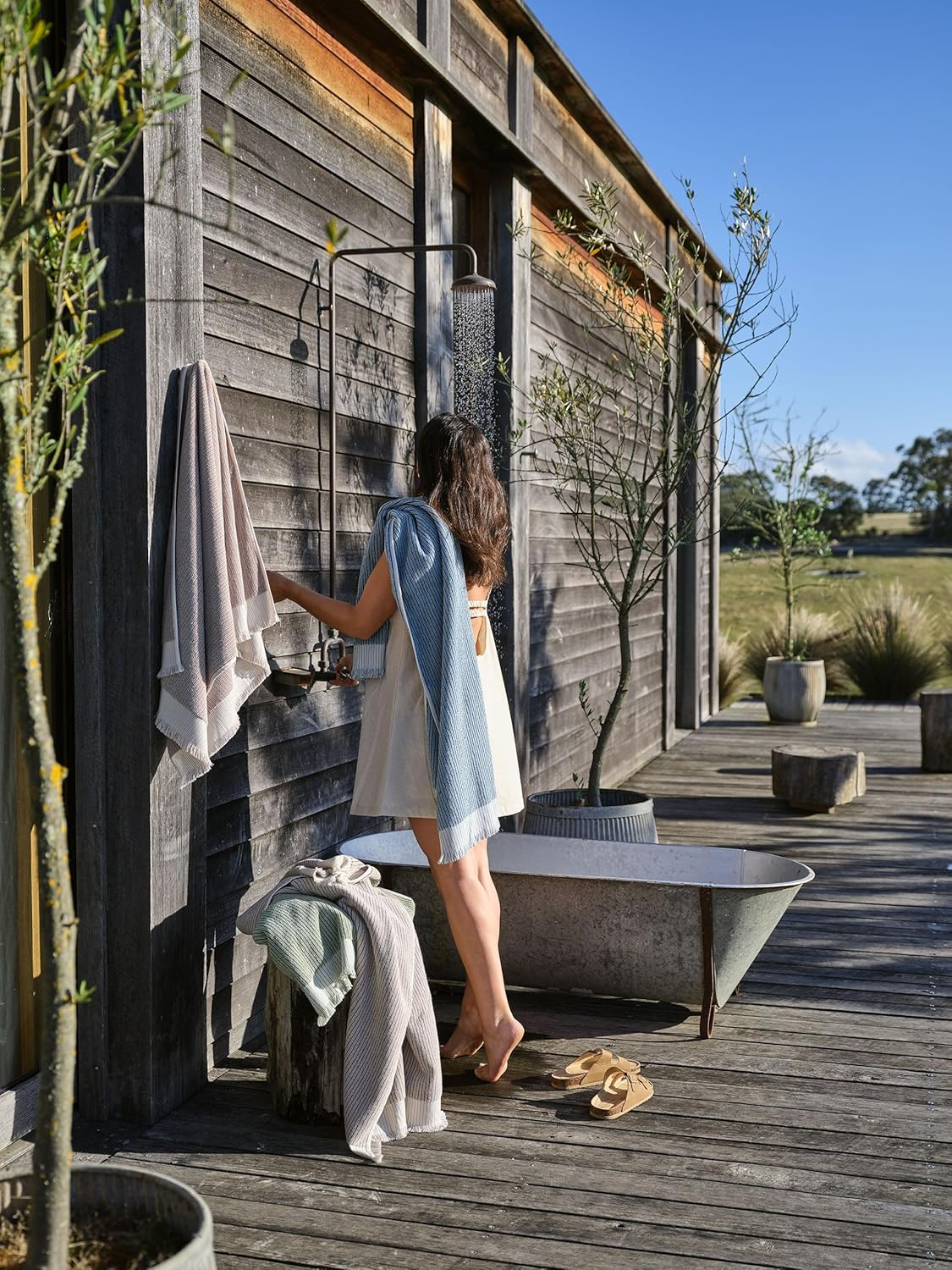 Linen House Alara 580 GSM Face Washer, Rust, 33 Cm X 33 Cm Size image number 2