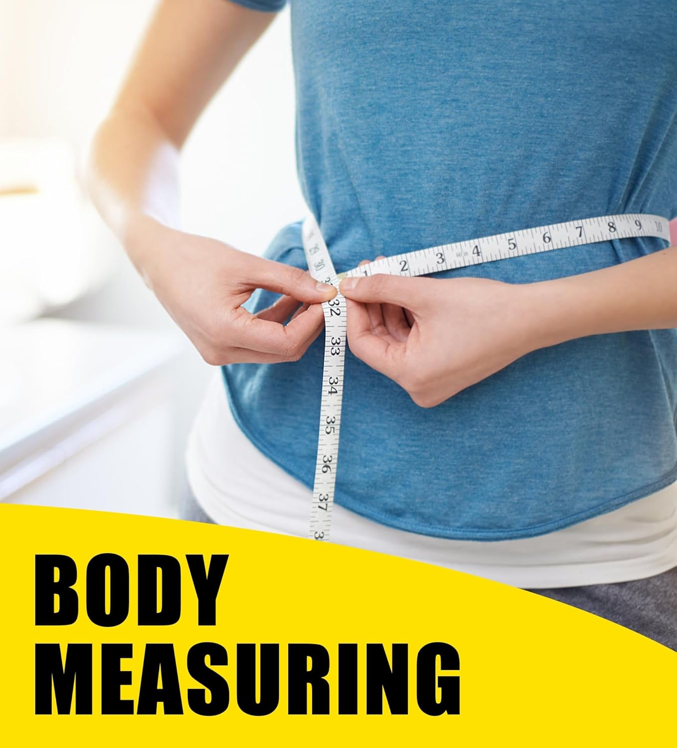 YBVABE 300Cm Measuring Tape for Body, 2PCS Double Scale Soft Tape Measure Body Sewing Flexible for Weight Loss Medical Body Measurement Sewing Tailor Craft Vinyl, Has Inches Scale on Reverse Side image number 6