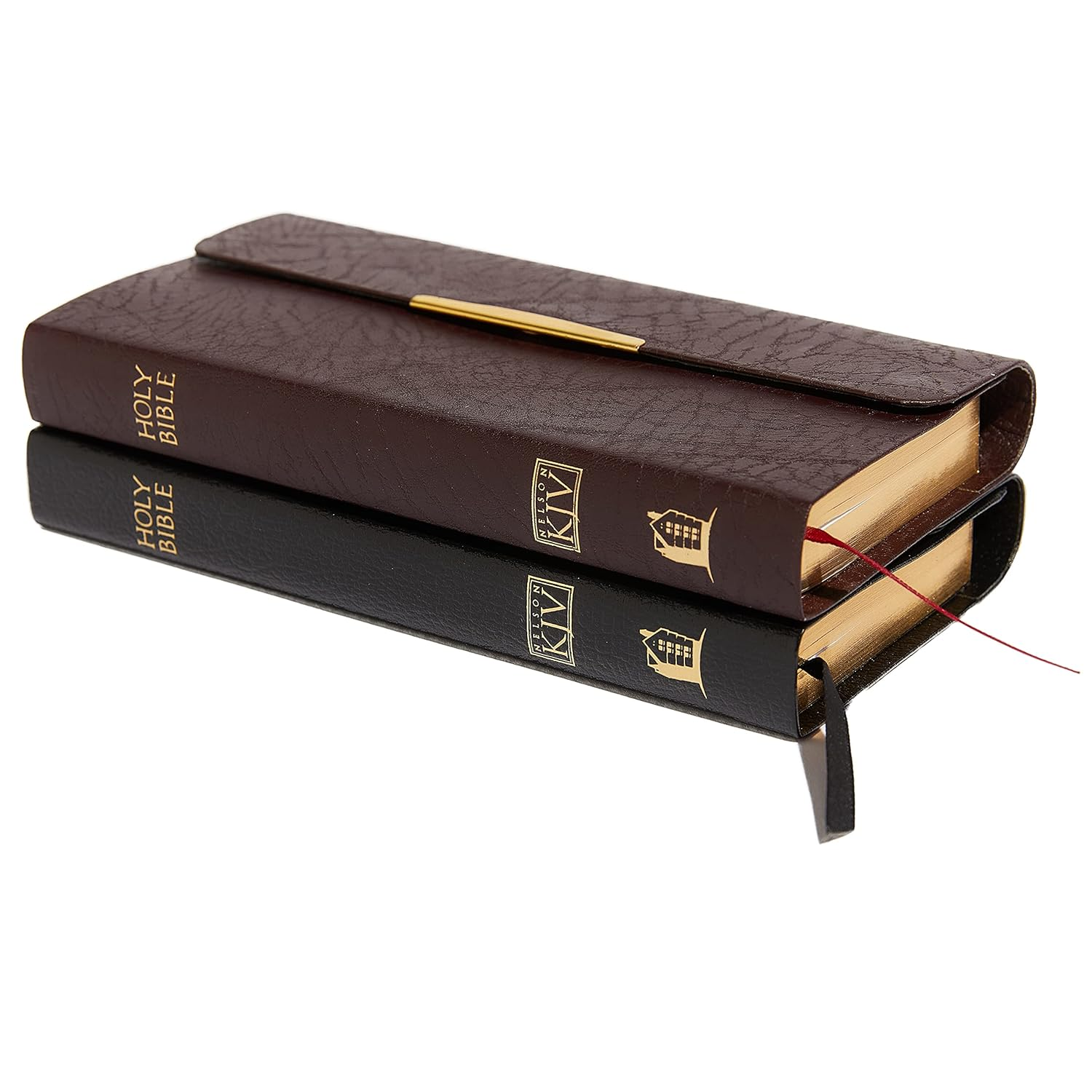 KJV, Checkbook Bible, Compact, Bonded Leather, Burgundy, Wallet Style, Red Letter: Holy Bible, King James Version