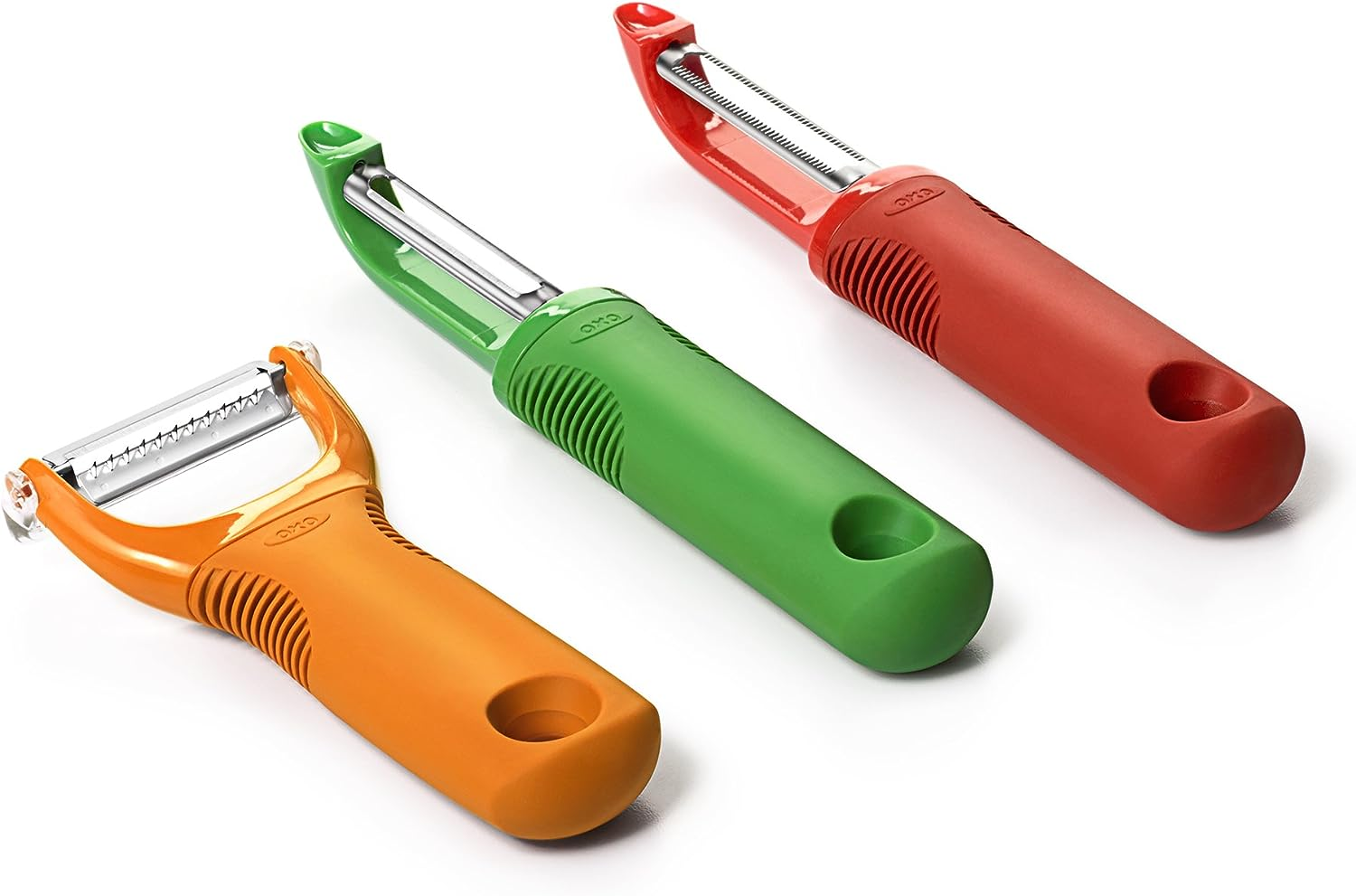 Oxo Good Grips 3-Piece Peeler Set, Stainless-Steel, Green/Orange/Red, 10-Inch, Multi, 0719812033761
