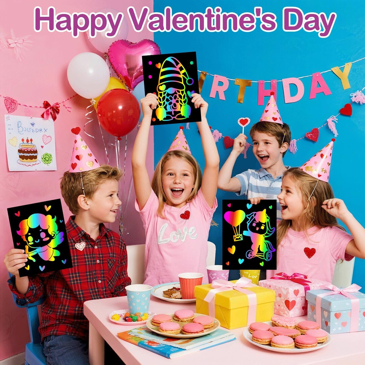 ZMLM Scratch Paper Art Set: 60Pcs Magic Drawing Art Craft Kid Black Scratch off Paper Supply Kit Toddler Preschool Learning Bulk Toy for Age 3 4 5 6 7 8 9 10 Girl Boy Christmas Birthday Party Gift image number 4