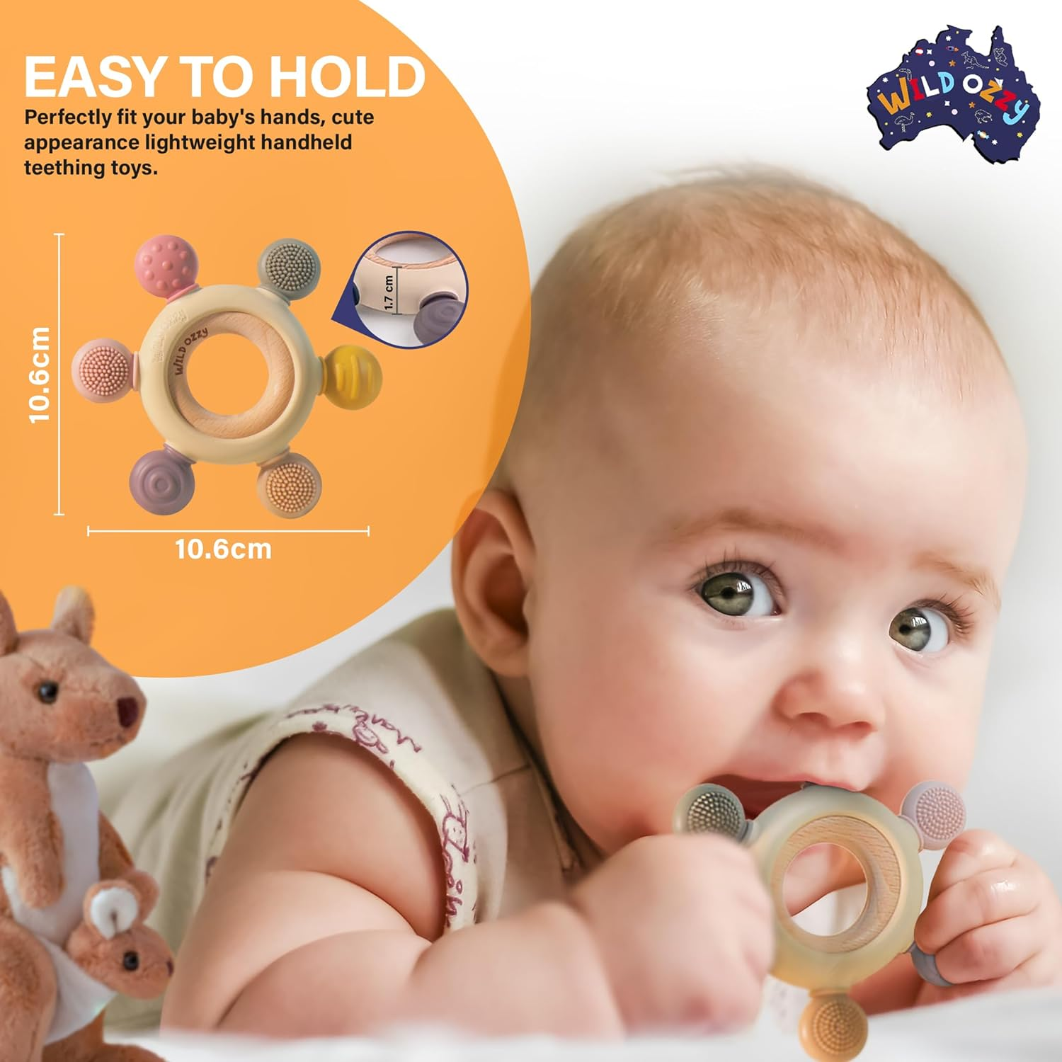 Baby & Toddler Teething Toys- Colorful Baby Teether Food Grade Silicone BPA Free Freezable Teether for Babies- Portable, Easy to Clean Chew Toy for 0-12 Months image number 1