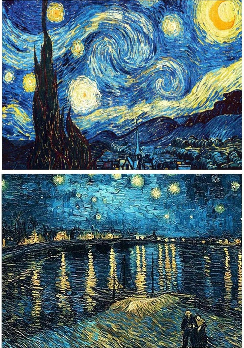 Topus 2 Packs 5D DIY Diamond Painting Set Full Drill Diamond Painting Starry Night Wall Stickers for Living Room(30X40Cm/12X16Inch) image number 3