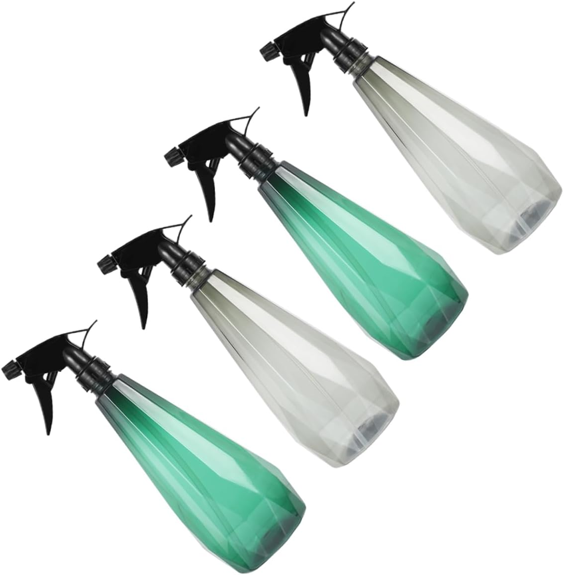 Yardenfun 4Pcs 1L Gardening Spray Bottles Multipurpose Refillable Water Sprayer for Plants Hair Salon Cleaning with Diamond Pattern in Starry Gray and Bamboo Green for Home and Garden Use