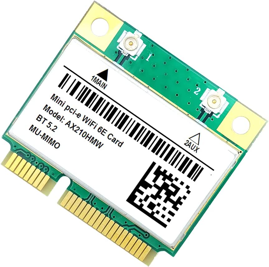 DIGISHUO Wifi 6E 3000Mbps Bluetooth 5.2 AX210HMW for in Tel AX210 Wireless Mini PCI-E Card 5400Mbps (2.4Ghz 574Mbps, 5Ghz 2400Mbps, 6Ghz 2400Mbps) Network Card with Wifi Audio Adapter image number 2