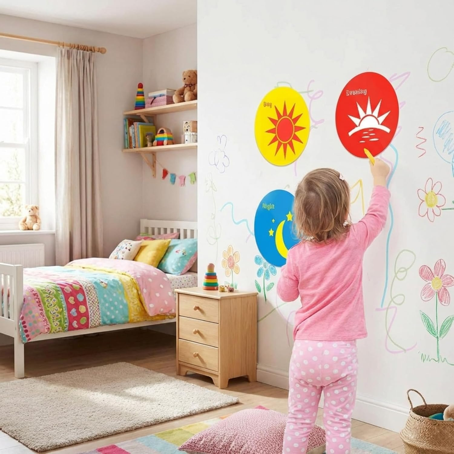 Outus 11 Inch Dry Erase Dots Removable Vinyl Dot Circle Whiteboard Marker Vinyl Stickers Dots Wall Decals for School Classroom Teachers Students Table Reminders (8 Pcs) image number 6