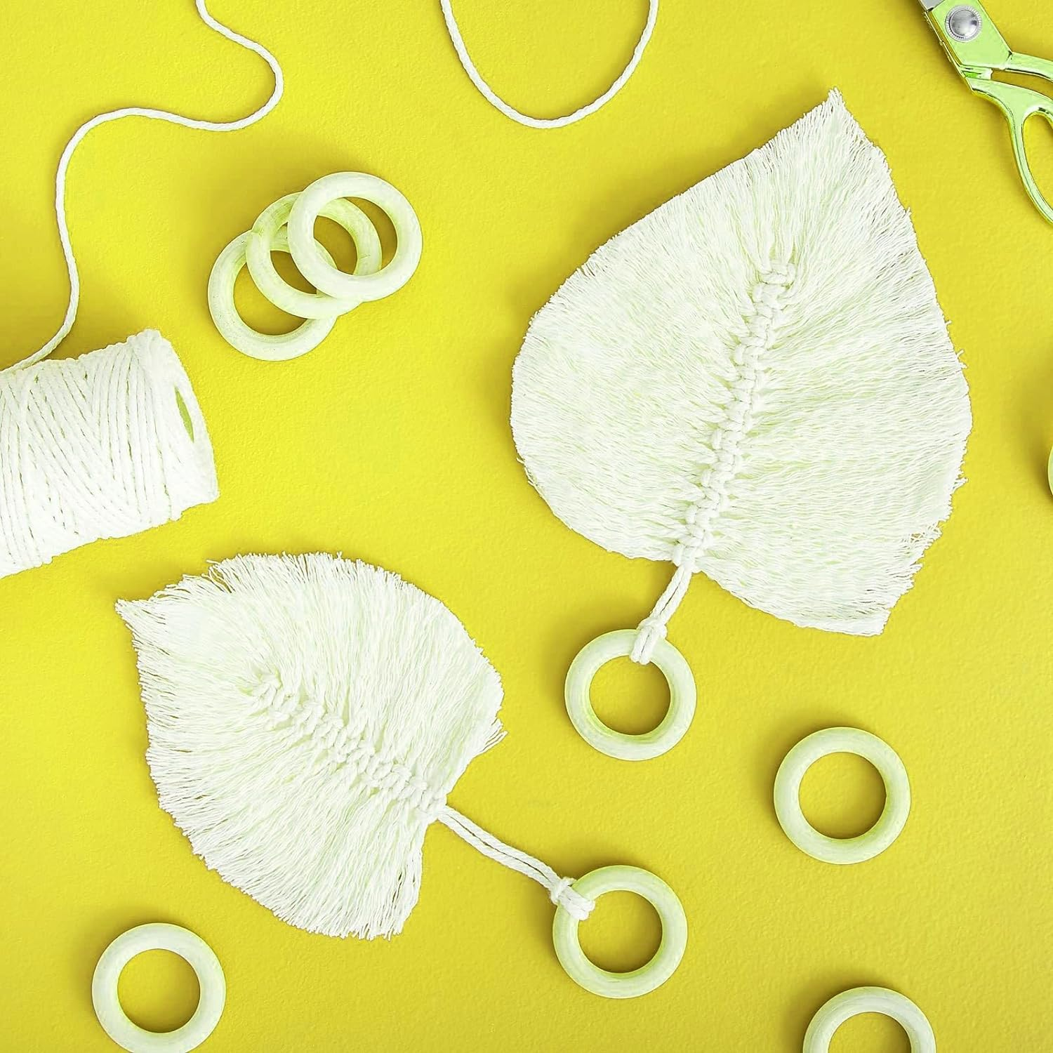 HIGHROCK Wooden Rings, 20 PCS Unfinished Natural Solid Wooden Loops for DIY Crafts, Wood Circles for DIY Craft(Outer Diameter 50Mm) image number 4