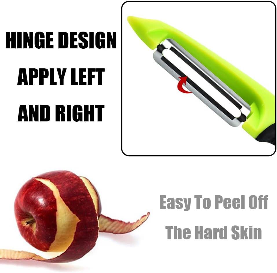 2 Pcs Peeler Stainless Steel Swivel Peelers Anti-Slip Sharp Potato Peelers Kitchen Vegetable Peelers for Kitchen, Veggie, Carrot, Fruit image number 5