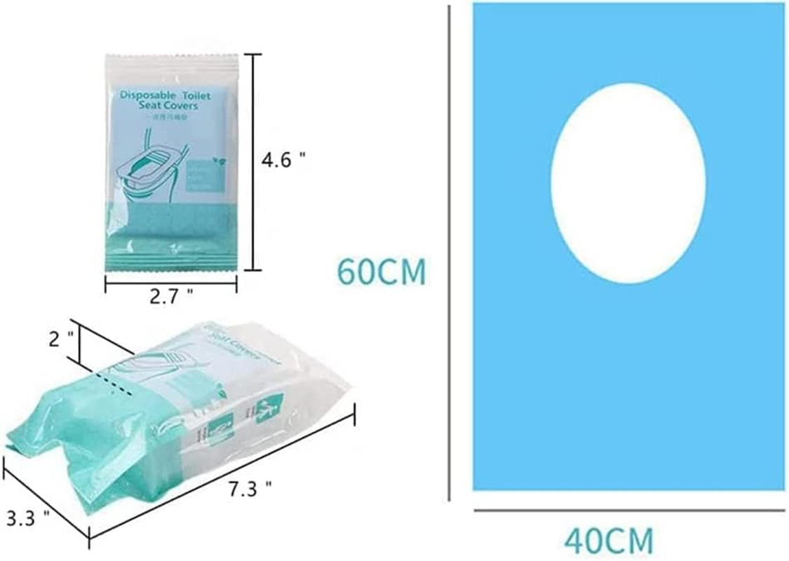 Toilet Seat Covers Portable Non-Woven Toilet Seat Pads, 50 Pcs, Individual Package, Travel Friendly (50, BL) image number 1