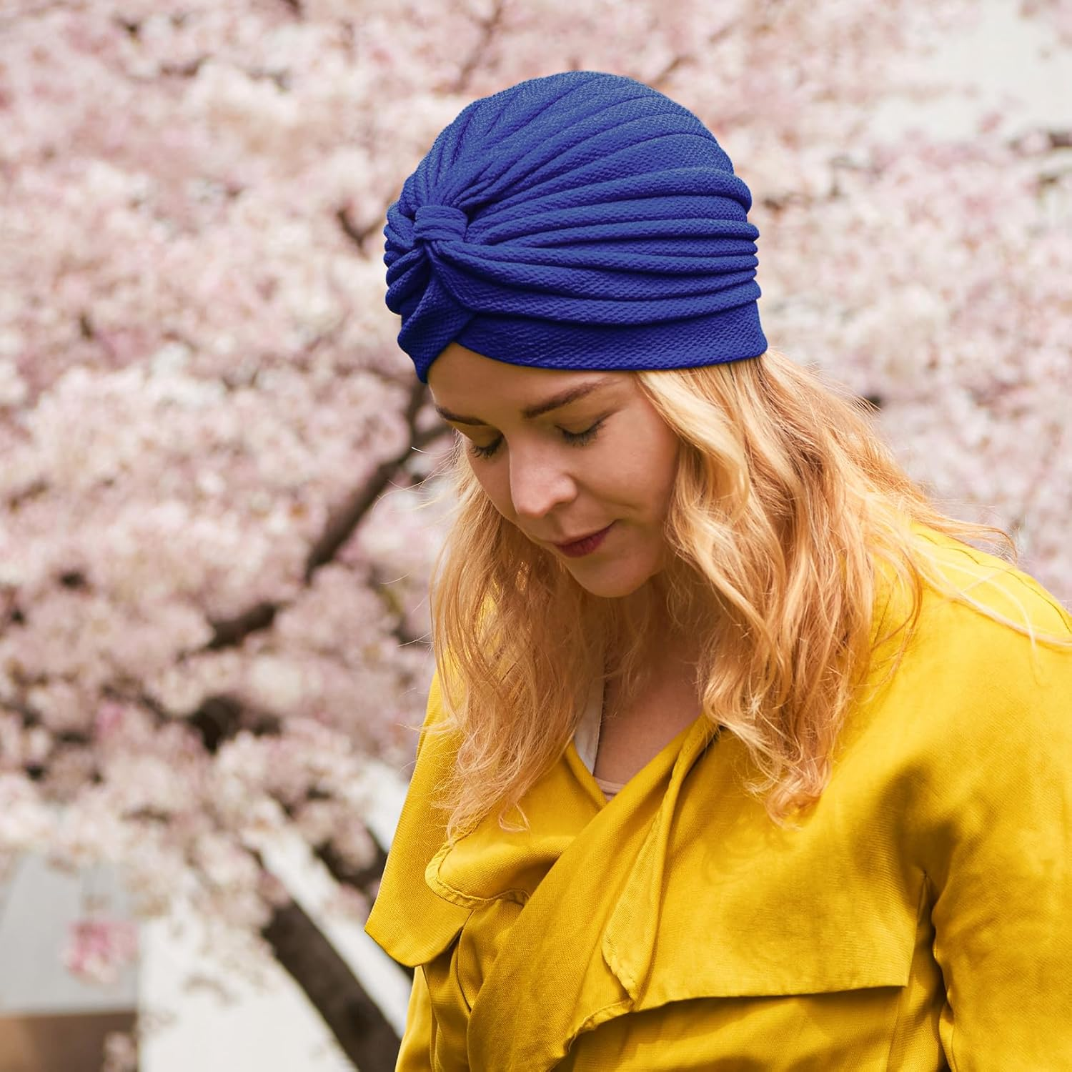 Womens Fortune Teller Fashion Turban - Boho Headwrap Festival Indian Costume - Beige image number 4