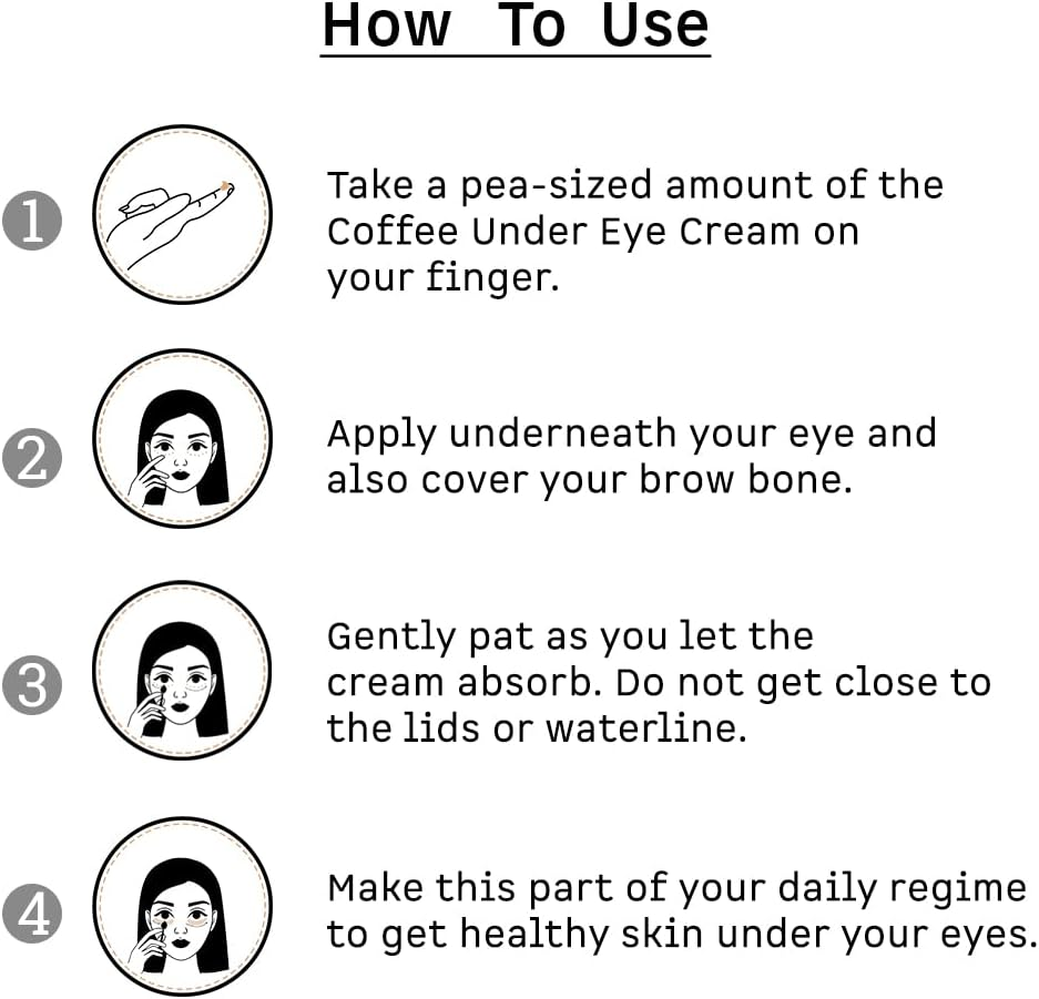 Mcaffeine Coffee under Eye Cream with Free Eye Roller | Reduces Dark Circles, Puffiness and Fine Lines | with Vitamin E and White Water Lily | Natural Aroma | 30Ml