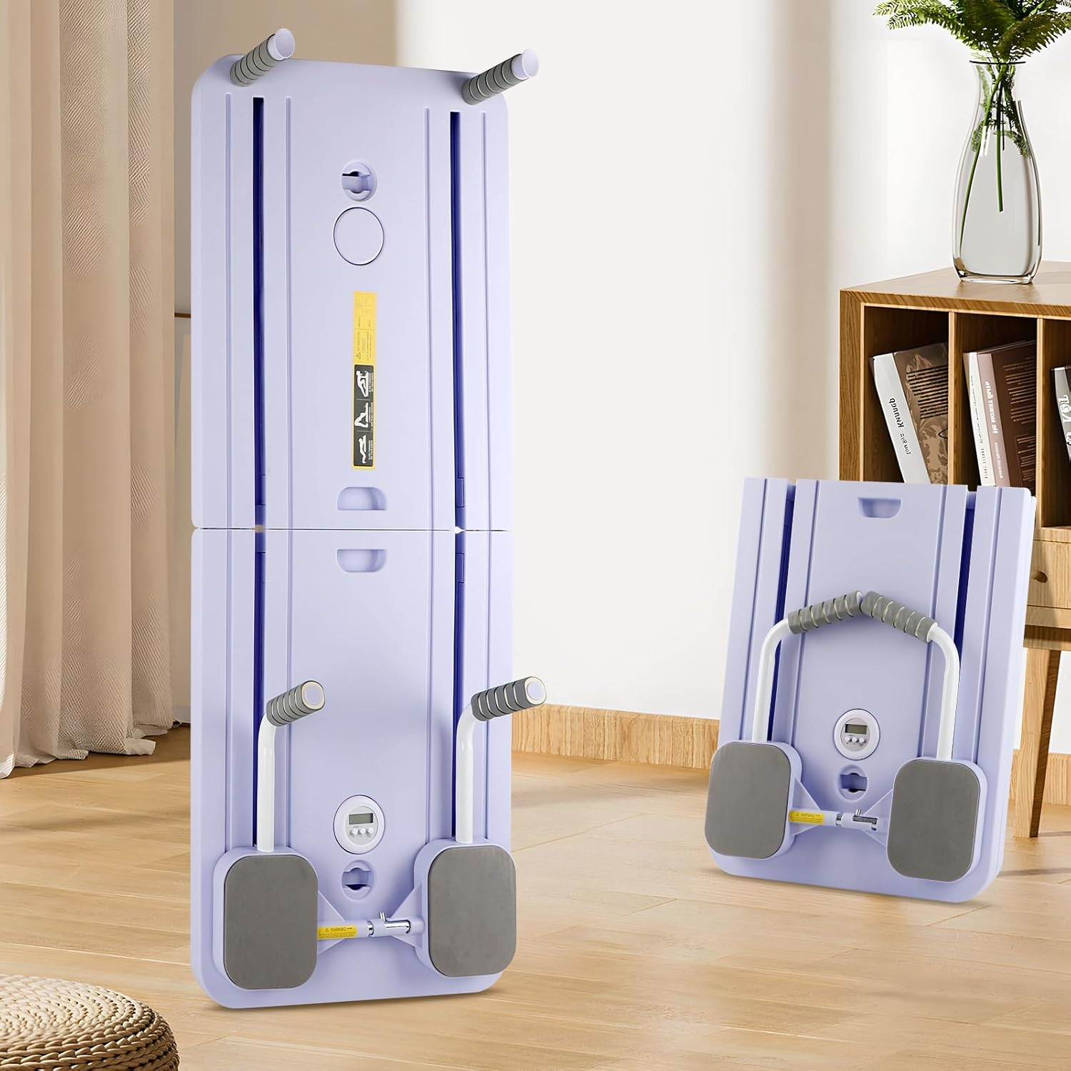 5 in 1 Pilates Reformer, Portable Foldable Pilates Board with Handles, Purple 106Cm X 40Cm X 2.8Cm Multifunctional Exercise Machine Workout Equipment for Women, Core, Abs Workout, Full Body Training image number 2