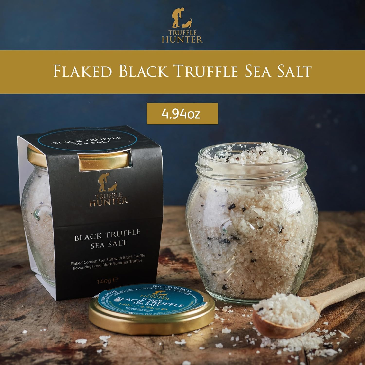 Trufflehunter - Flaked Black Truffle Cornish Sea Salt - Sea Salt Seasoning - 140G image number 5