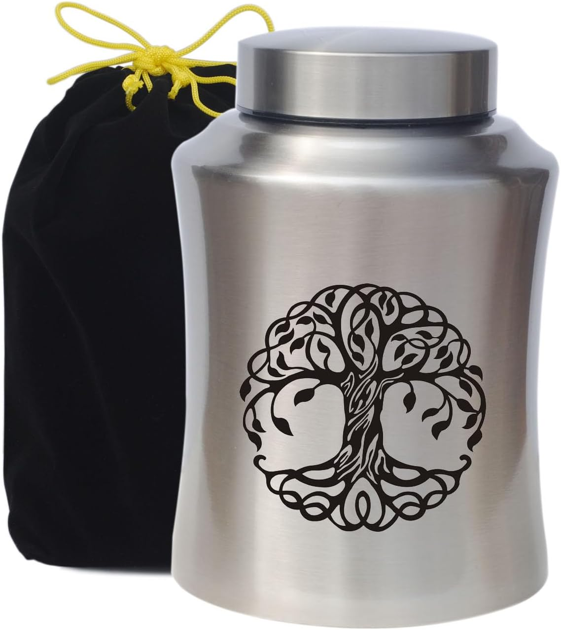 Cremation Urn for Ashes for Adults up to 160Lbs Tree of Life Funeral Burial Urns Satin Bag for Human Ashes