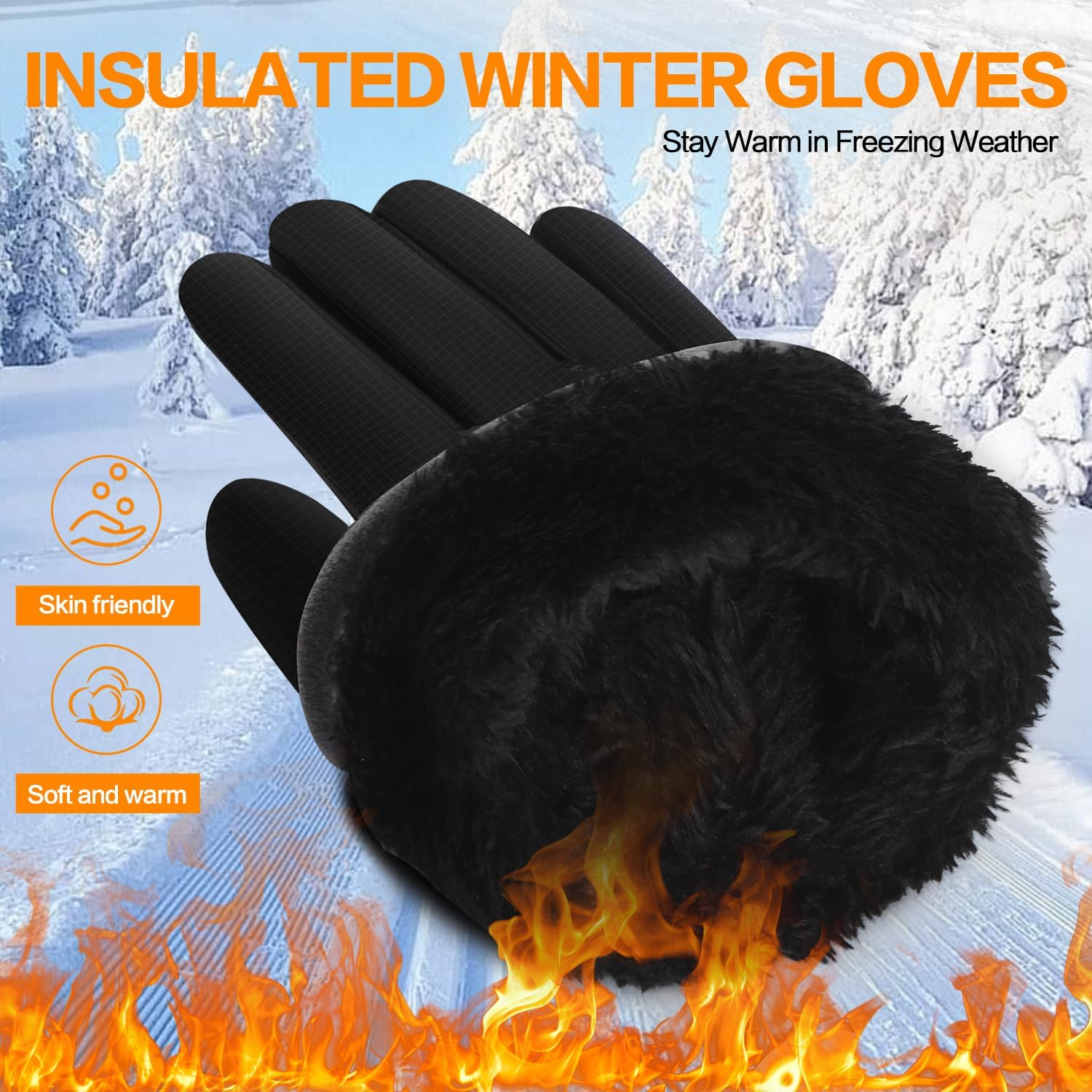 Winter Thermal Gloves for Women Men - Waterproof, Touchscreen Running, Cycling, Hiking, and More