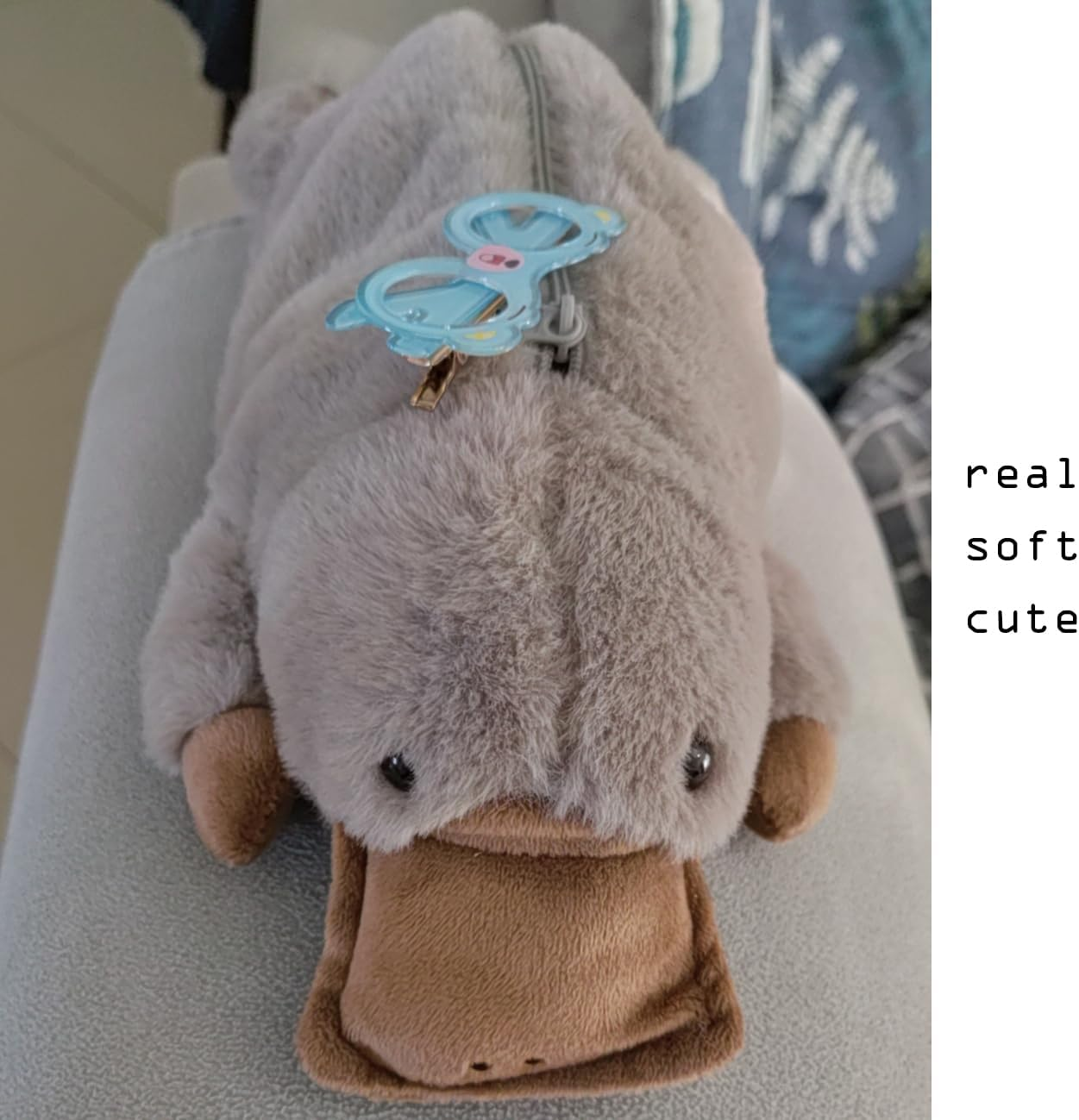 JIANEEXSQ Cute Soft Platypus Pencil Case, Plush Duckbill Pencil Pouch, Cosmetic Pouch Bag, Stationery Organizer, Zipper Pouch, Pencil Holder Bag, Office Classroom Accessories