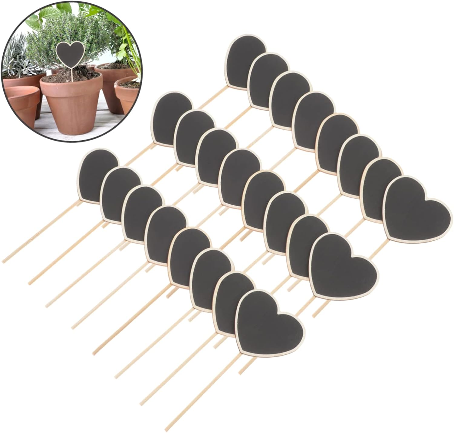Yardenfun 30Pcs Heart Shape Plant Labels Gardening Markers for Plant Name Tags Garden Decorations and Flower Classification for Home and Outdoor Use image number 5