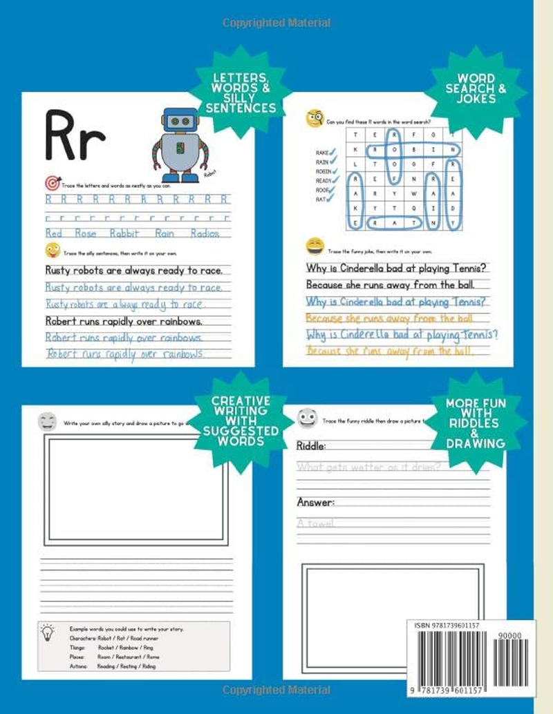 Handwriting Practice Book for Kids Ages 5-9: Penmanship Workbook with Silly Sentences, Jokes & Riddles, Sight Words, and Creative Writing Exercises.: for Kindergarten, 1St, 2Nd, 3Rd and 4Th Grade image number 1