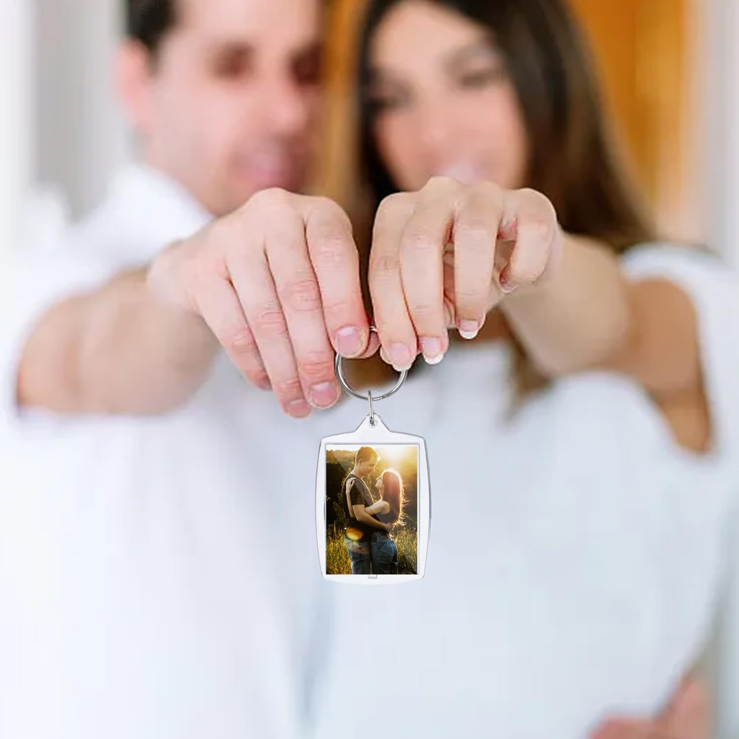 Yotsuba 10 Pack Clear Acrylic Photo Keychain, DIY Picture Frame Keyring with Zinc Alloy Ring - Keychain Kit for Making Custom Photo Keyring & Picture Keychain -Ideal for Birthdays and Christmas image number 3