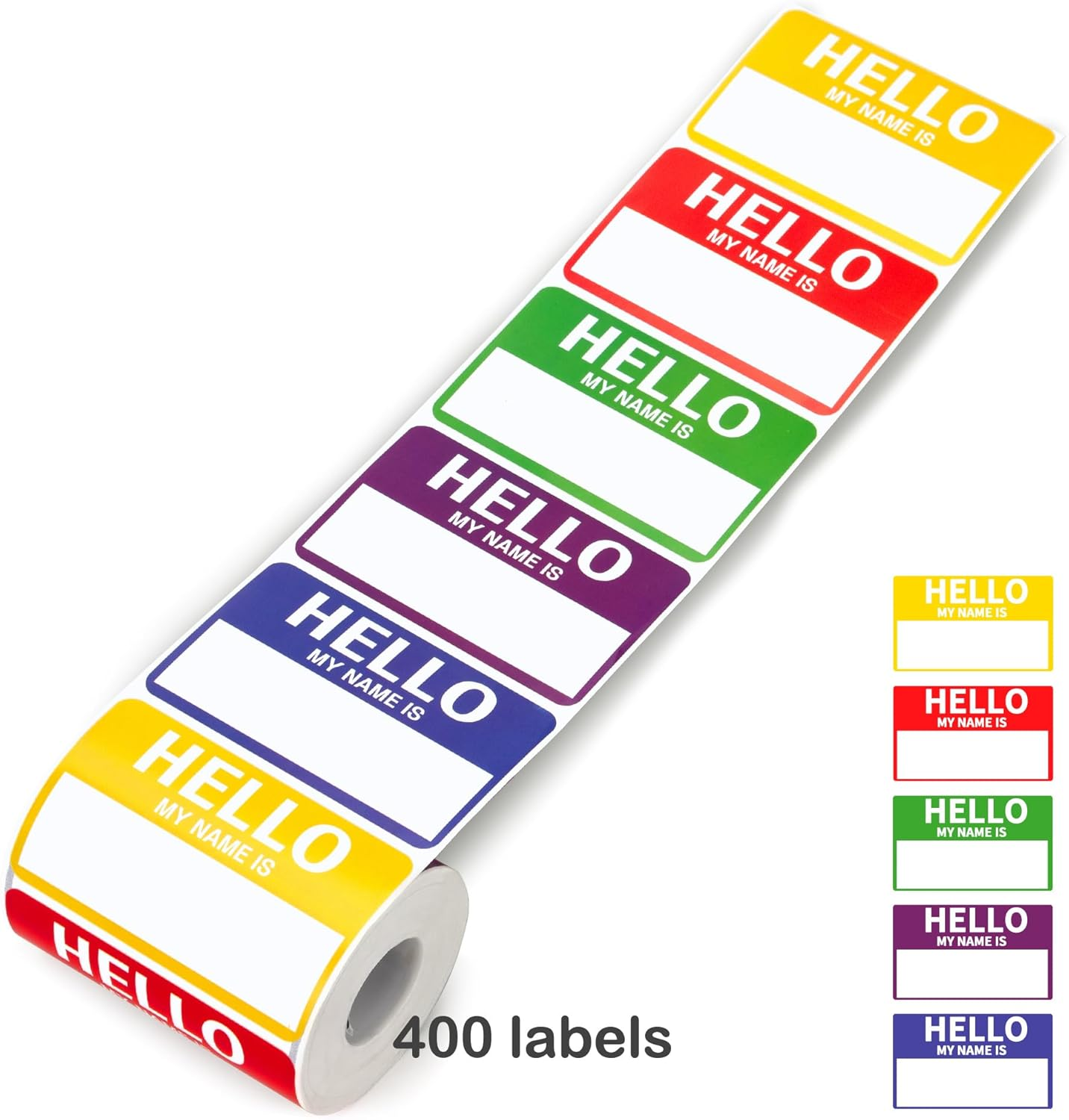 400 Pcs 3.62 * 2.25 Inches Name Tag Labels Stickers "Hello My Name Is" Colorful Name Badge for School, Office, Themed Party, Family, Competition image number 5