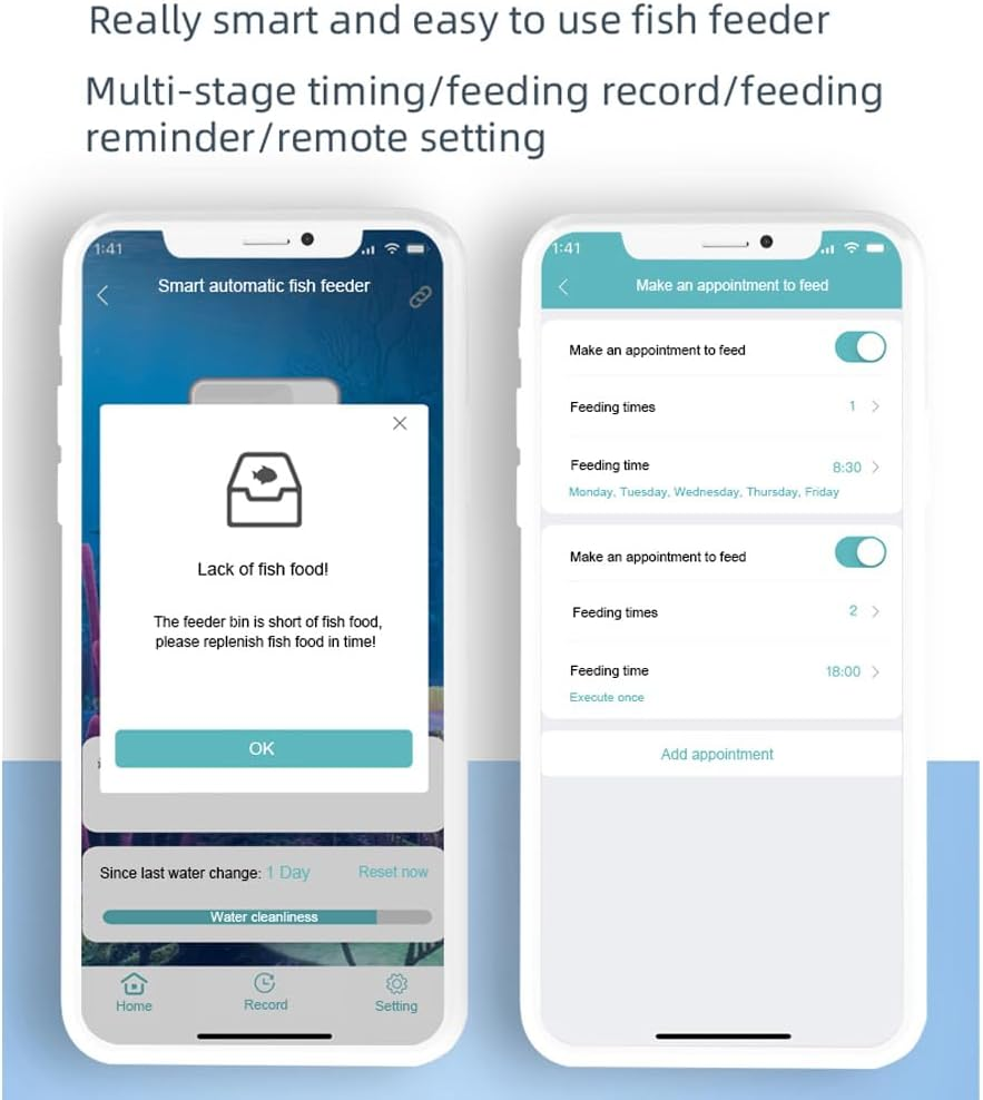 Automatic Feeder, Wifi Intelligent Timing, 100ML Large Capacity, Goldfish Feeder, Mobile App Control image number 4