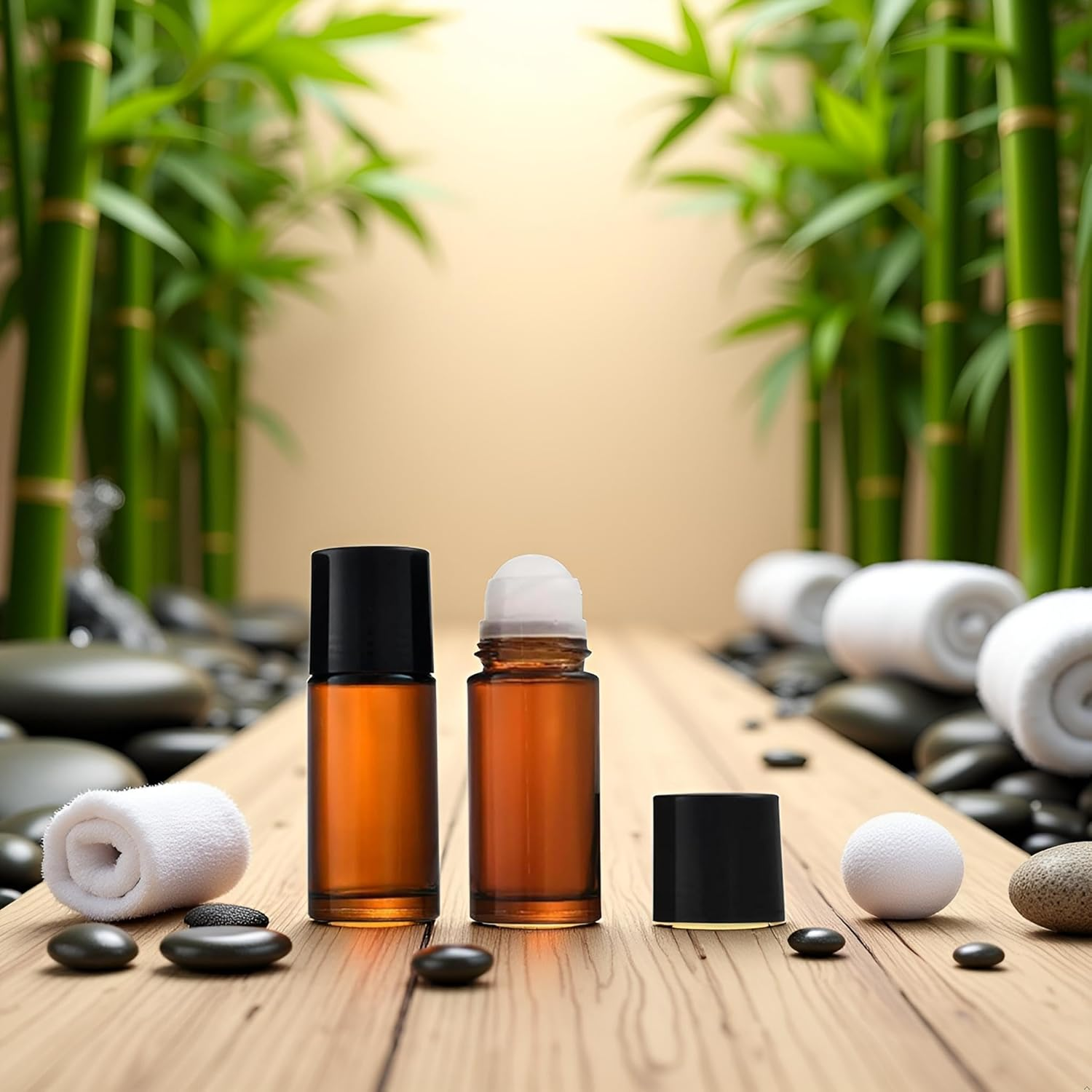 2 Pcs 50Ml Brown Glass Essential Oil Roller Bottles Refillable Roll on Bottles Empty Deodorant Bottle Containers Rollerball Bottles for Fragrance Roller Bottles Refillable Containers image number 2