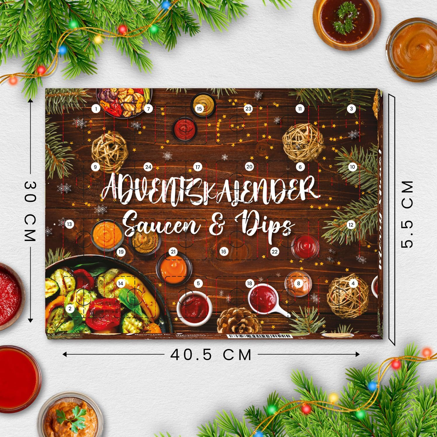 He-Ju Sauces & Dips Advent Calendar 2025, 24 Different Spicy to Hot Dips & Sauces in Christmas Calendar