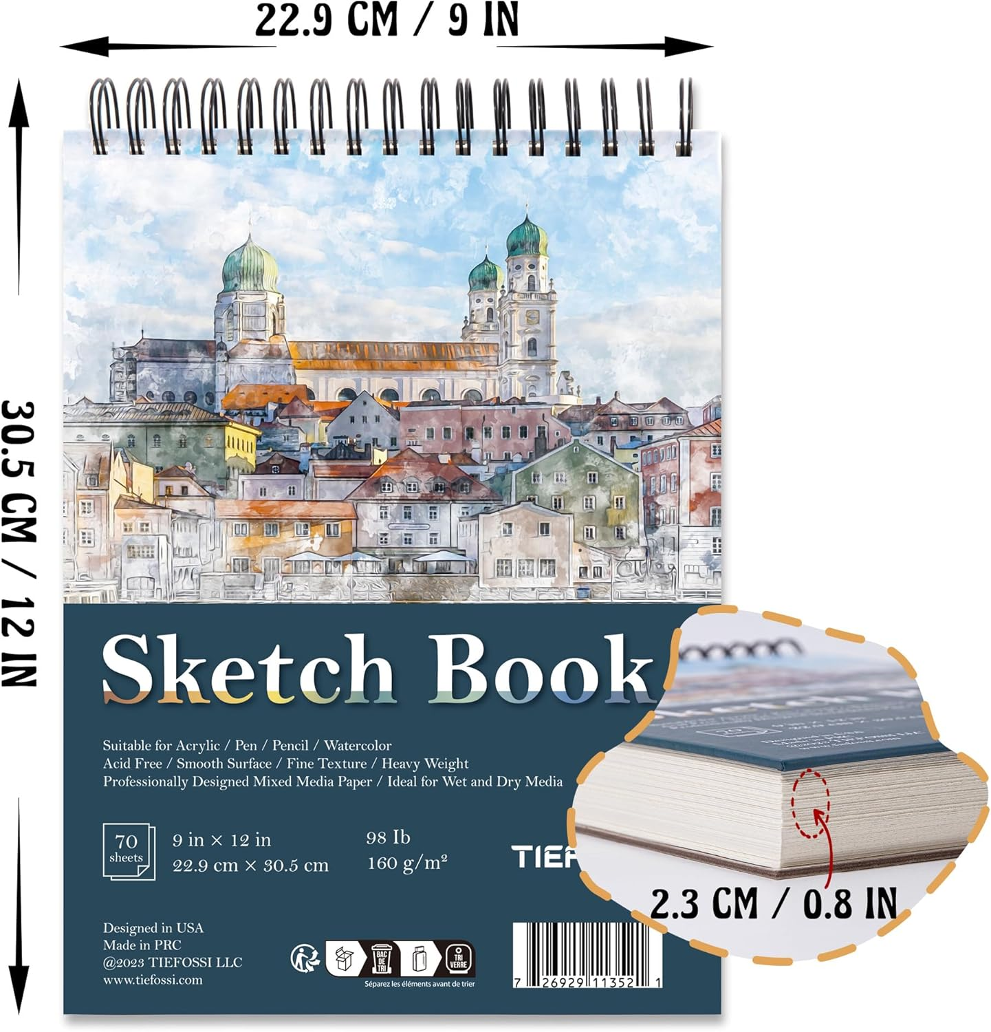 Sketch Book 9 X 12 In- Sketch Book with Hard Cover for Kids Spiral Bound Sketch Pad image number 5
